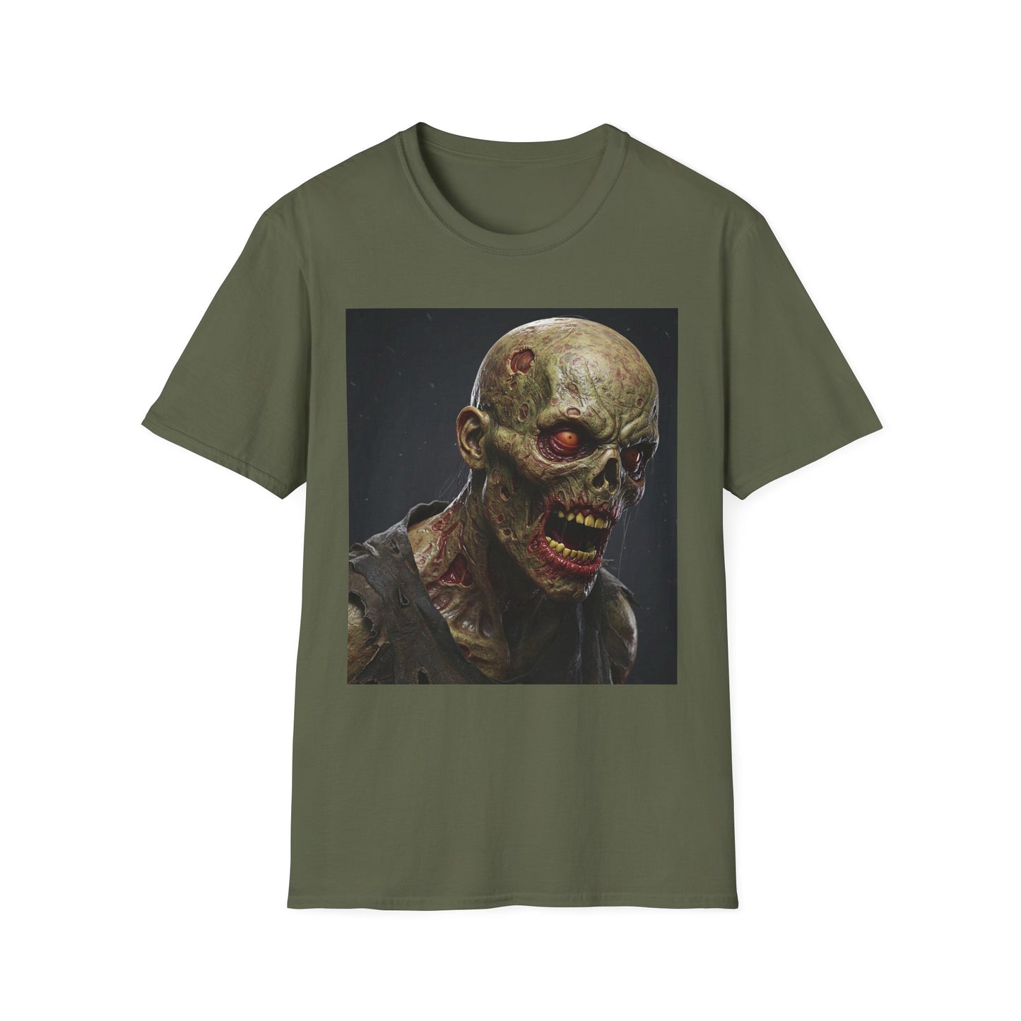 Apocalyptic Portrait Tee, bold, decaying zombie graphic