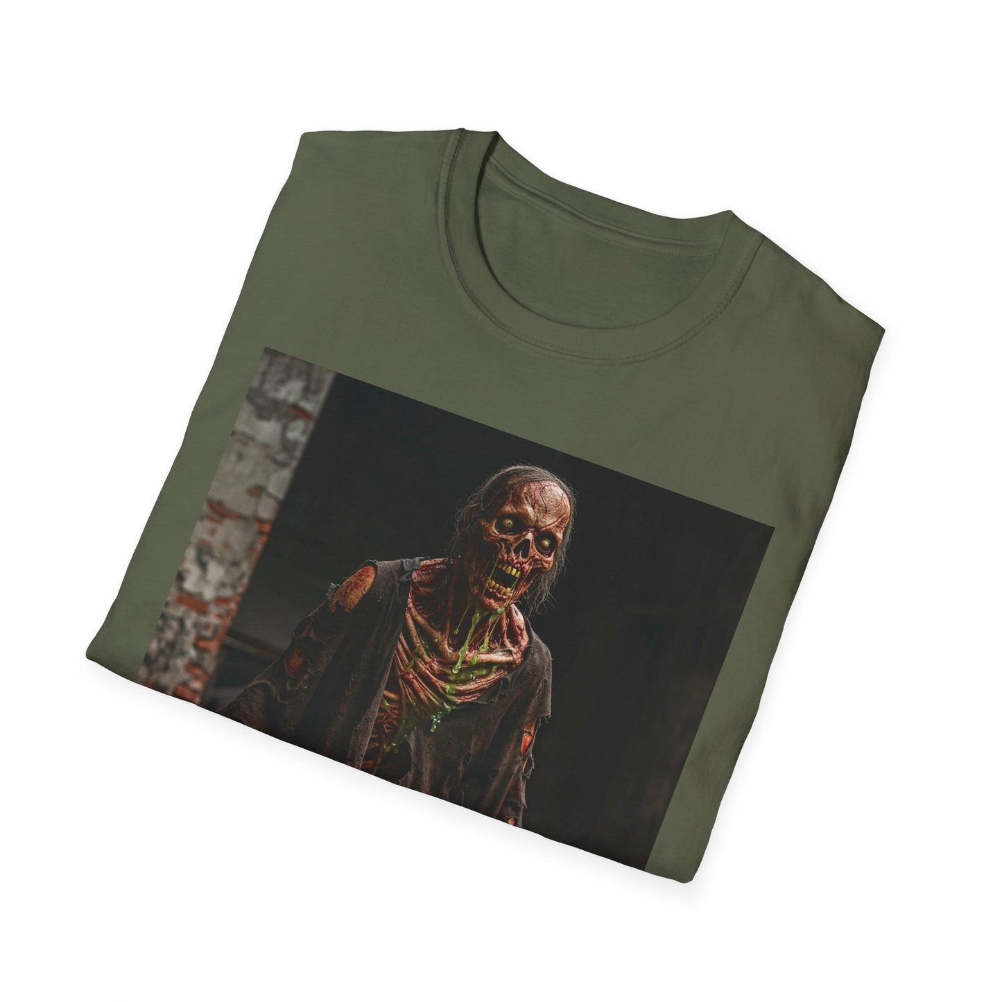 Apocalyptic Portrait Tee, bold, decaying zombie graphic