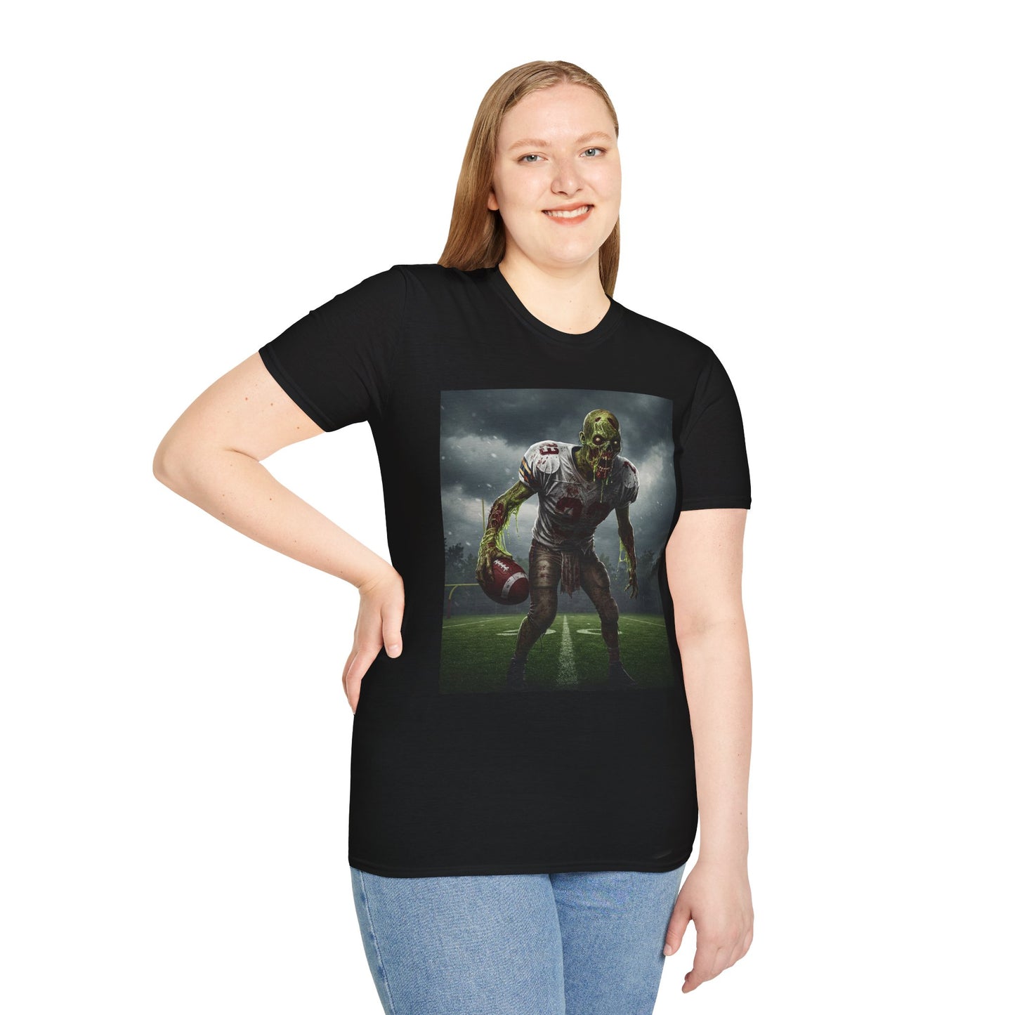 Zombie Football Graphic T-Shirt for Horror Fans