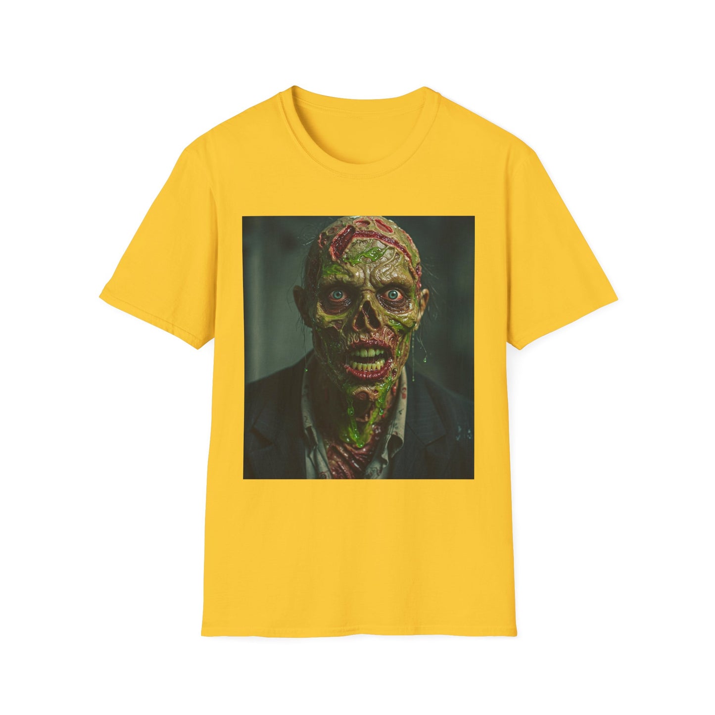 Zombie Horror Apocalyptic Portrait Tee, bold, decaying zombie graphic