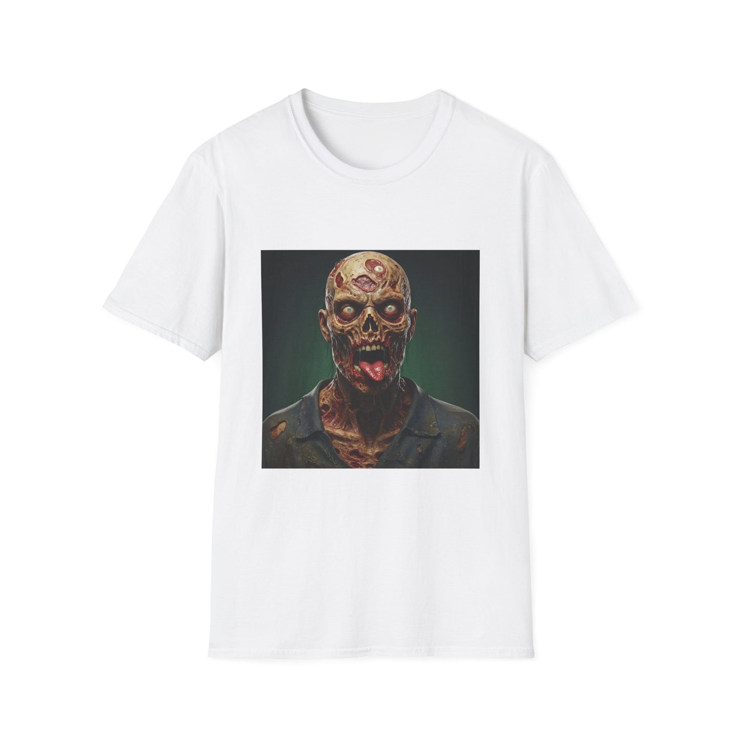 Apocalyptic Portrait Tee, bold, decaying zombie graphic