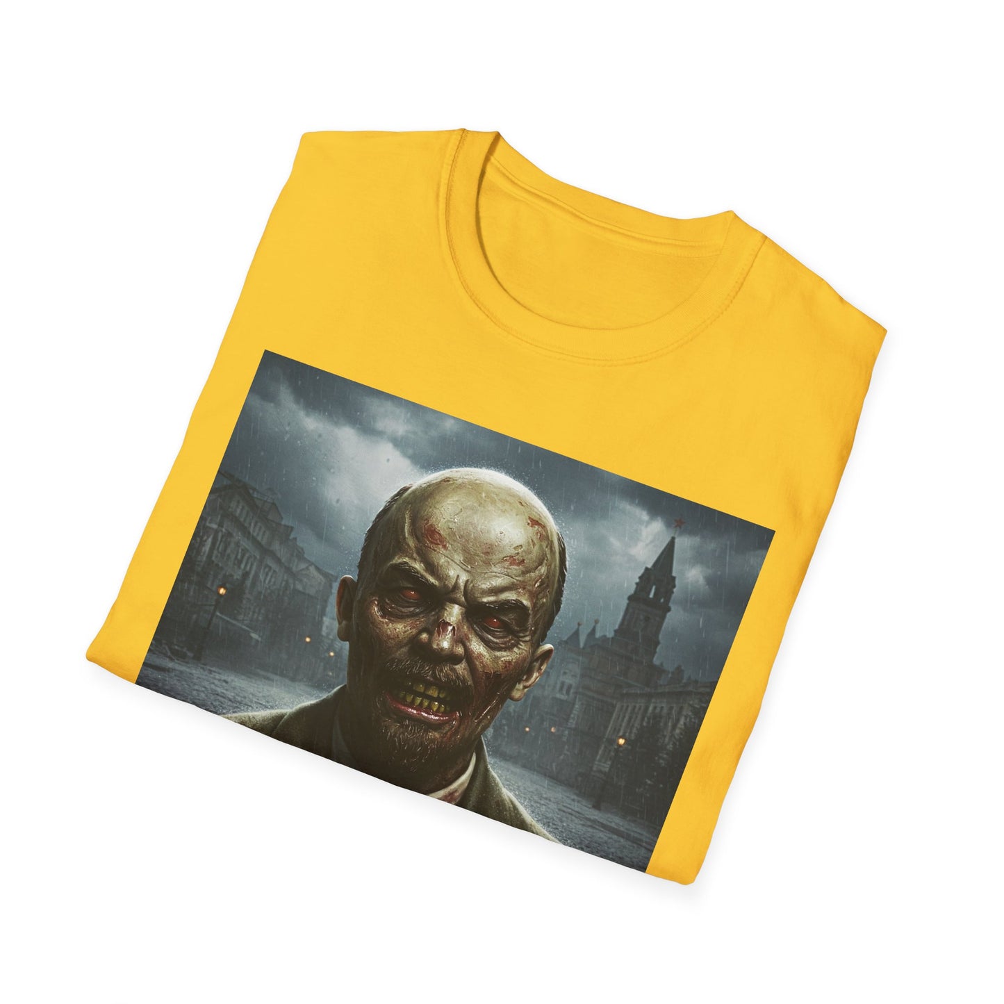 Lenin Apocalyptic Portrait Tee, bold, decaying zombie graphic