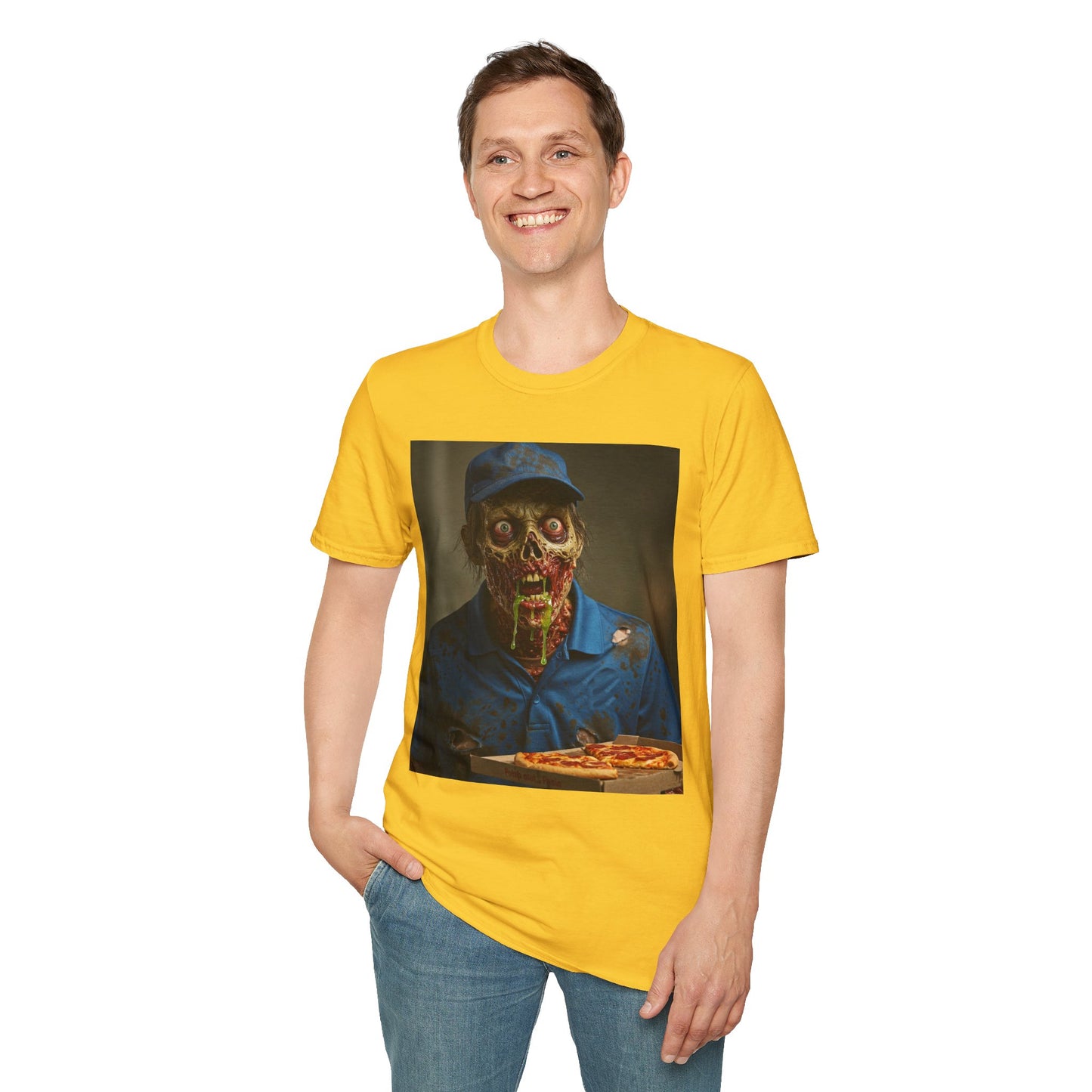 Horror Pizza Delivery Zombie T-Shirt - Unisex Softstyle Tee