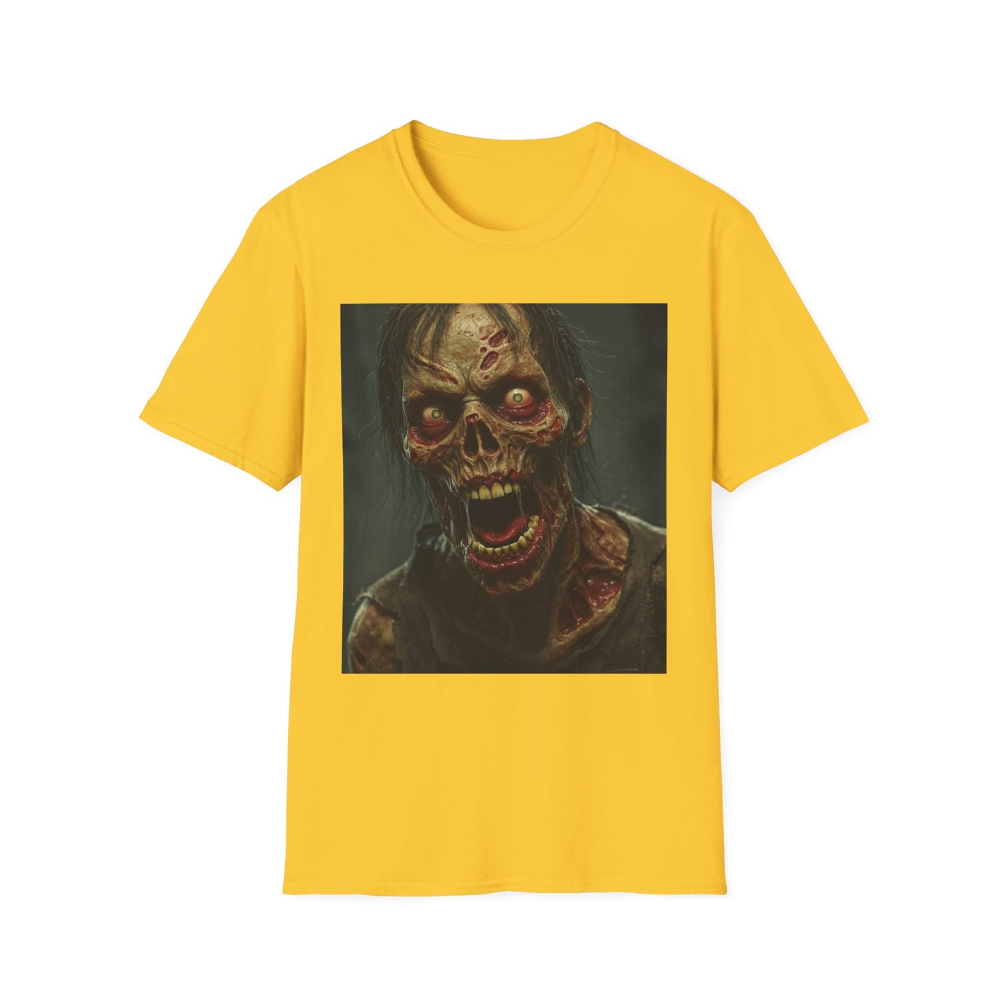 Apocalyptic Portrait Tee, bold, decaying zombie graphic