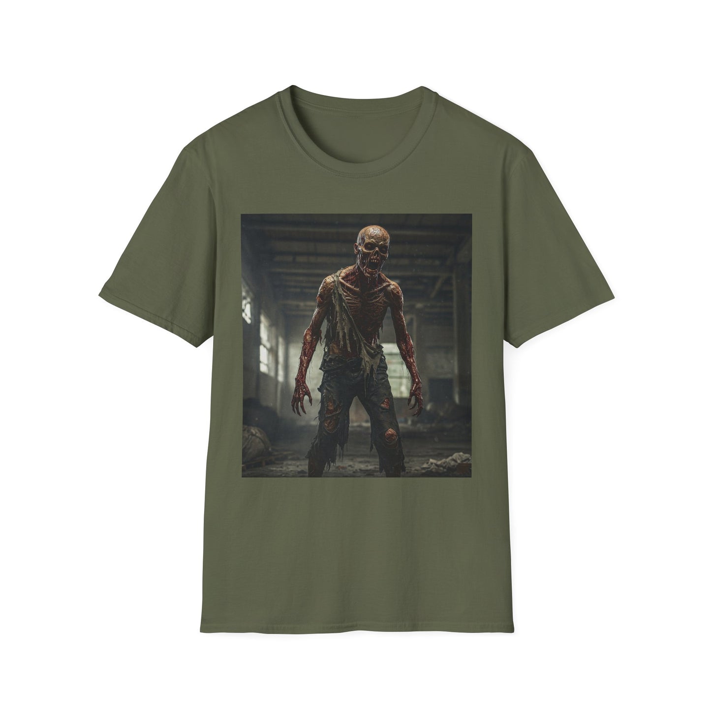 Zombie Graphic Unisex Softstyle T-Shirt - Perfect for Halloween and Horror Fans