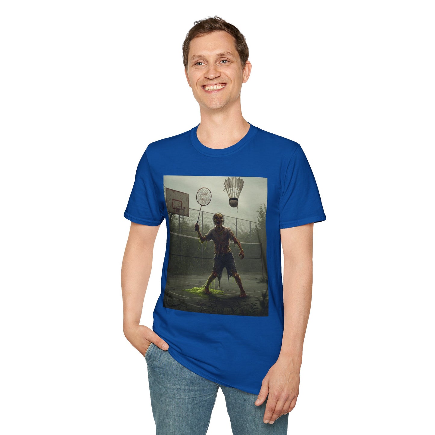 Zombie Badminton Enthusiast Unisex Softstyle T-Shirt