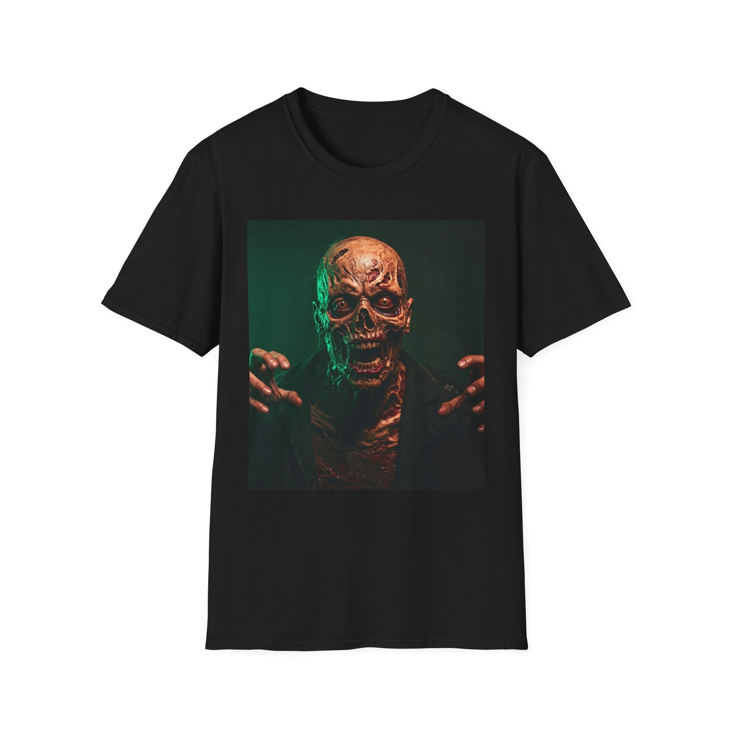 Horror-Themed Apocalyptic Portrait Tee, bold, decaying zombie graphic