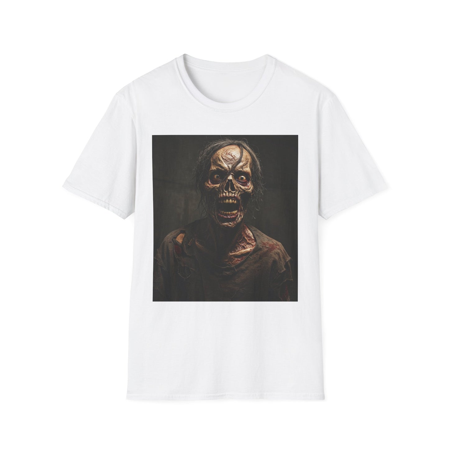 Apocalyptic Portrait Tee, bold, decaying zombie graphic