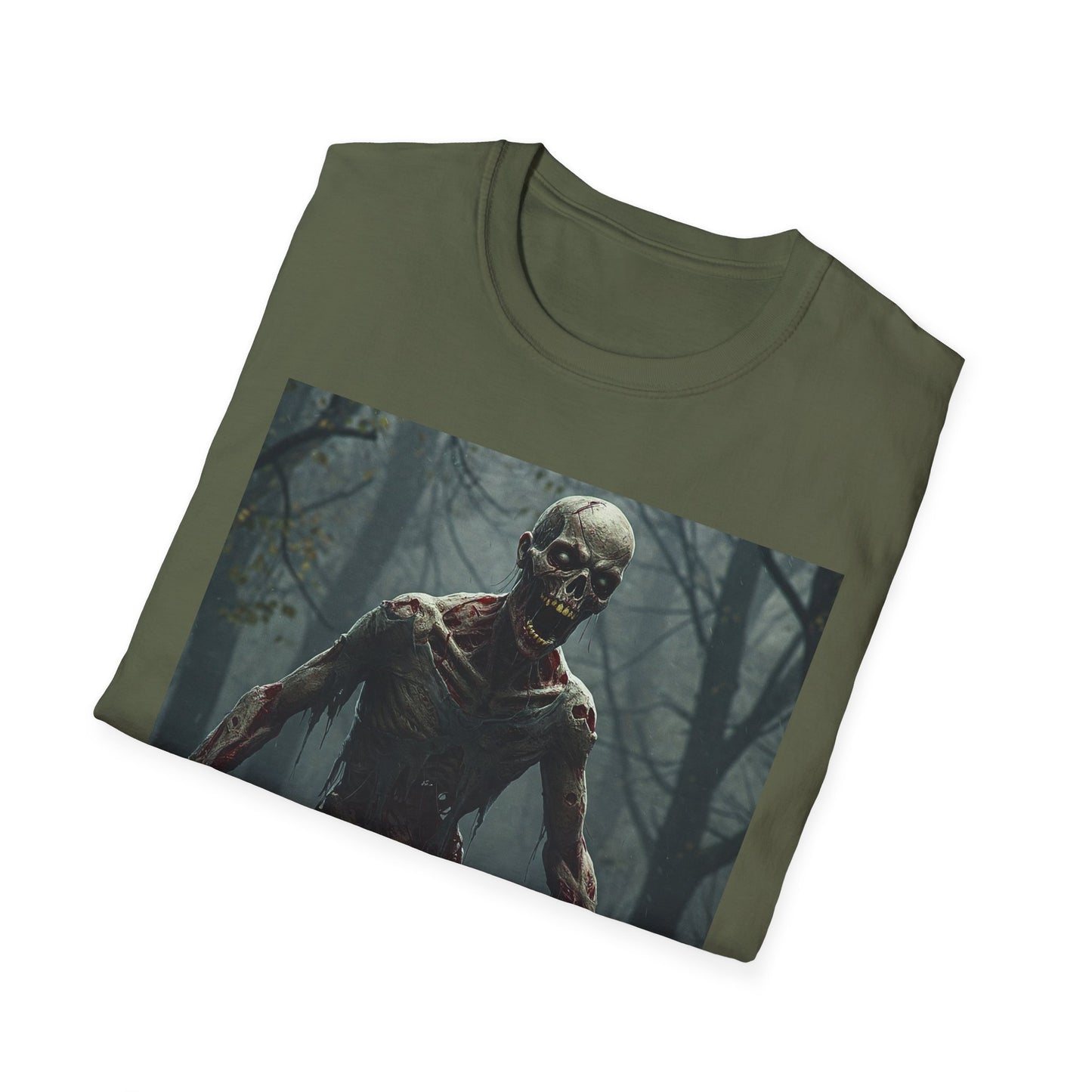 Creepy Zombie Apocalyptic Portrait Tee, bold, decaying zombie graphic