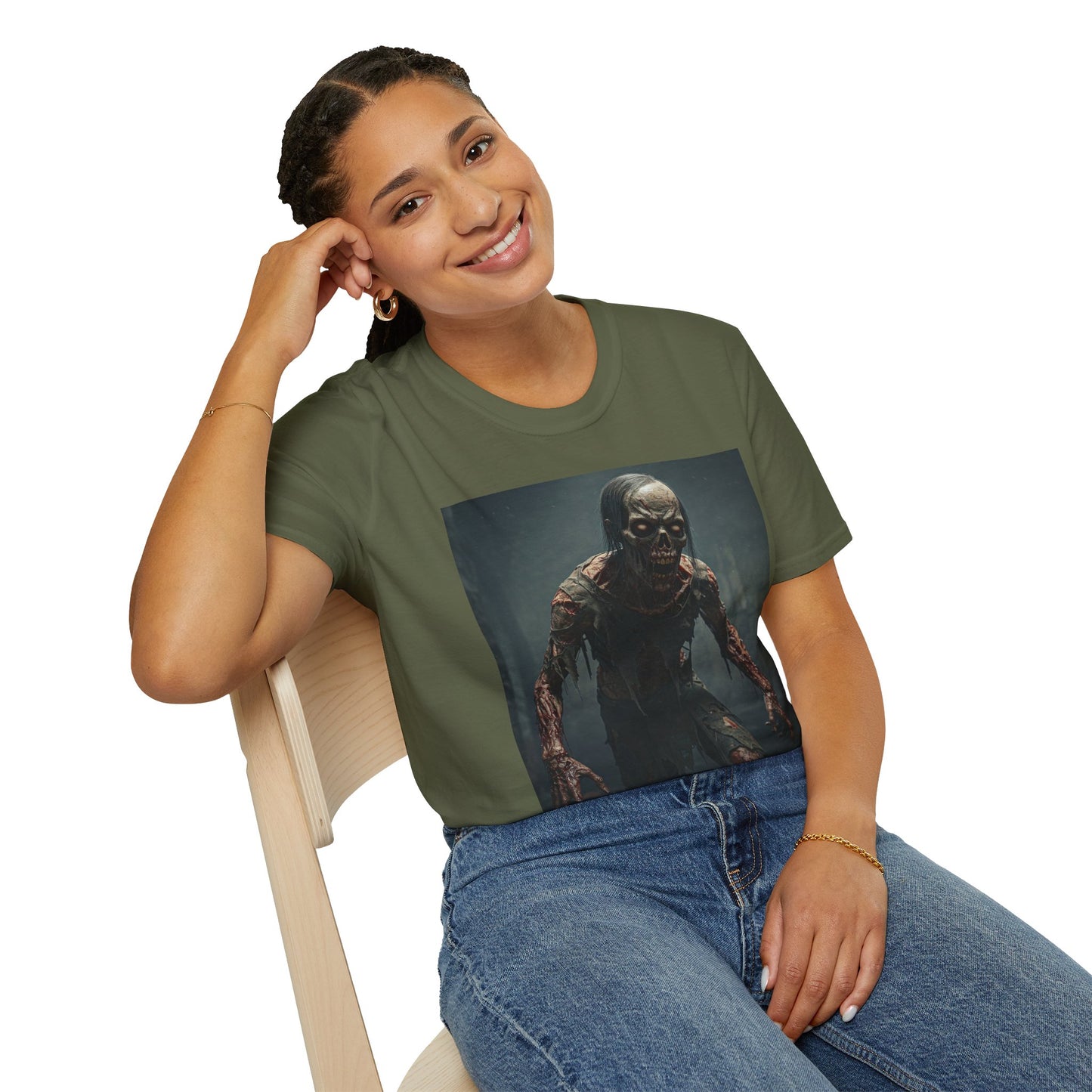 Apocalyptic Portrait Tee, bold, decaying zombie graphic