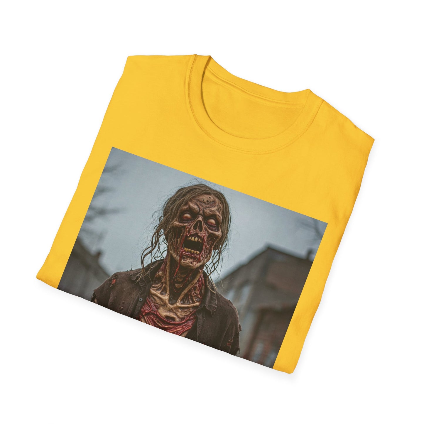 Apocalyptic Portrait Tee, bold, decaying zombie graphic