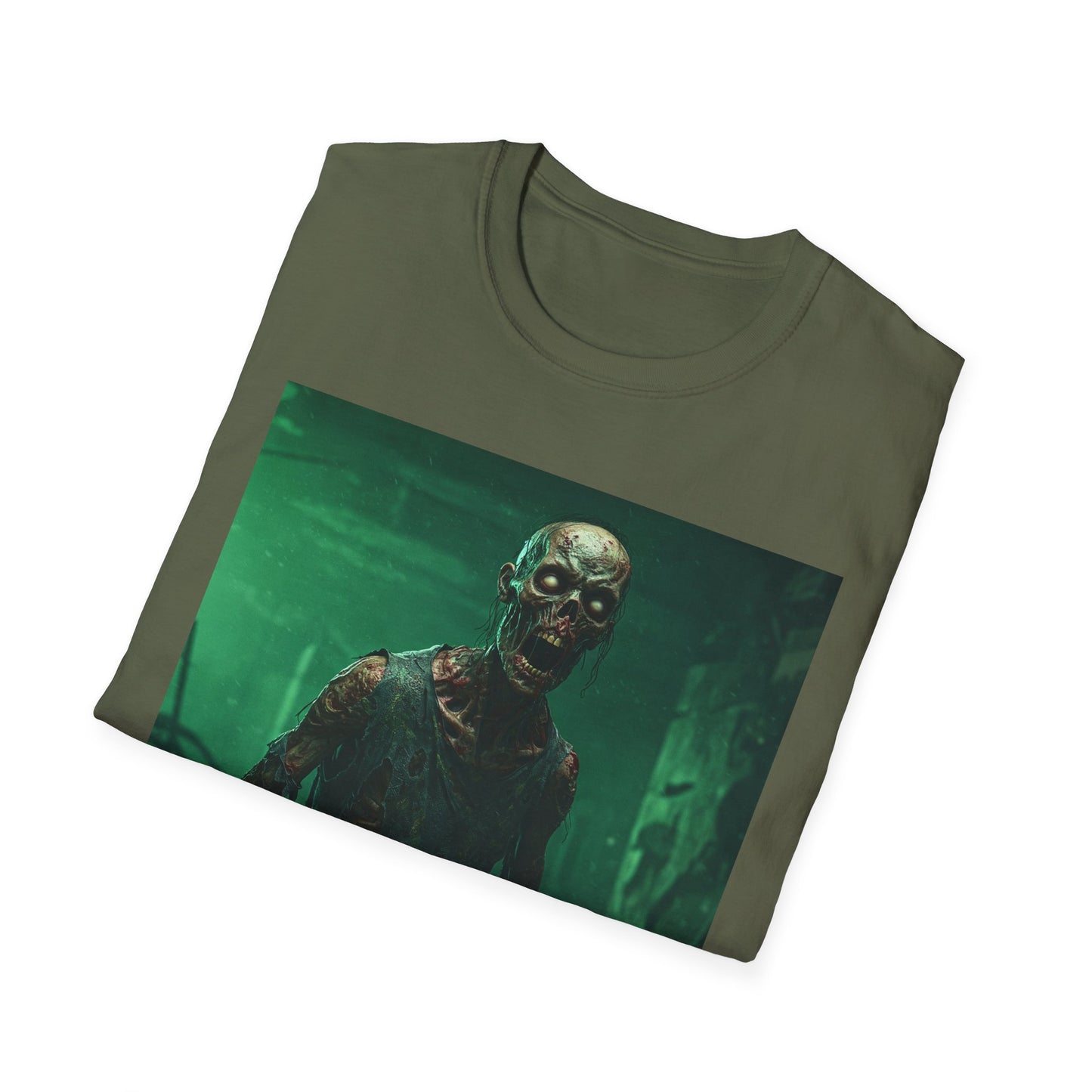 Apocalyptic Portrait Tee, bold, decaying zombie graphic