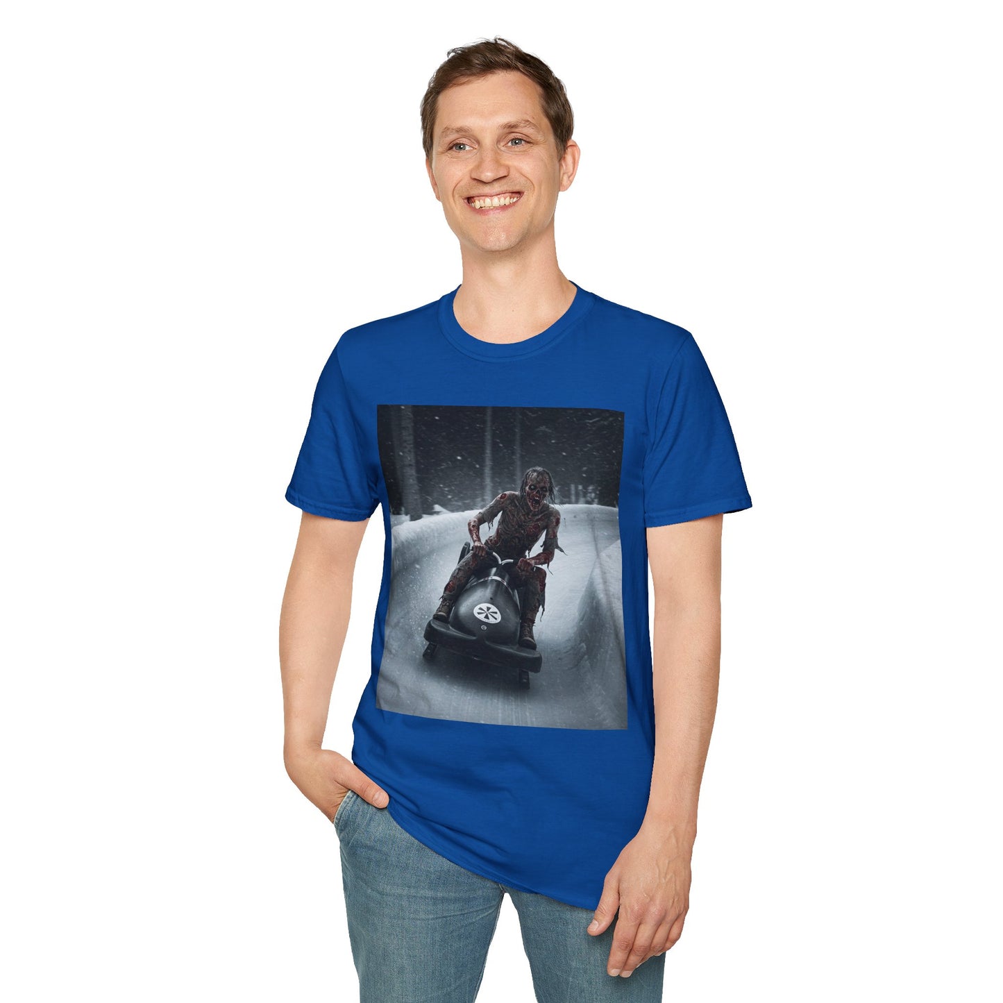 Winter Adventure Unisex Softstyle T-Shirt - Snowmobiling Graphic Tee