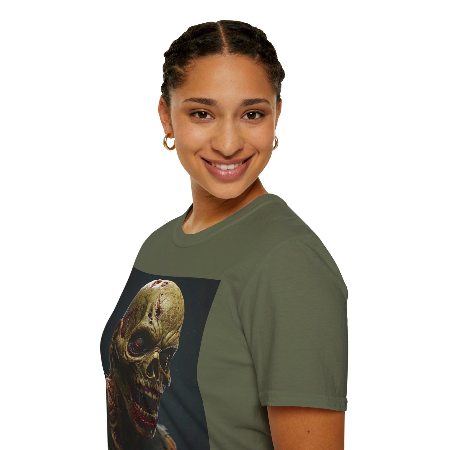 Apocalyptic Portrait Tee, bold, decaying zombie graphic