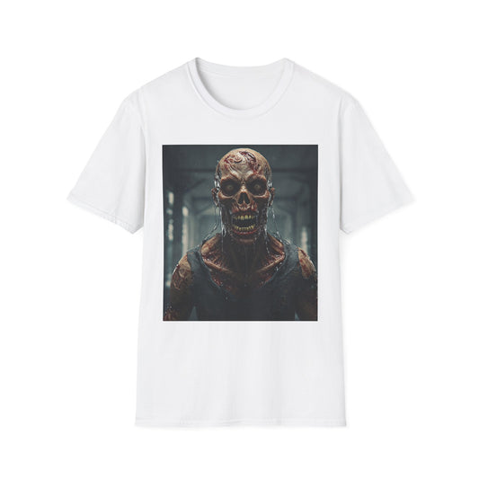 Apocalyptic Portrait Tee, bold, decaying zombie graphic