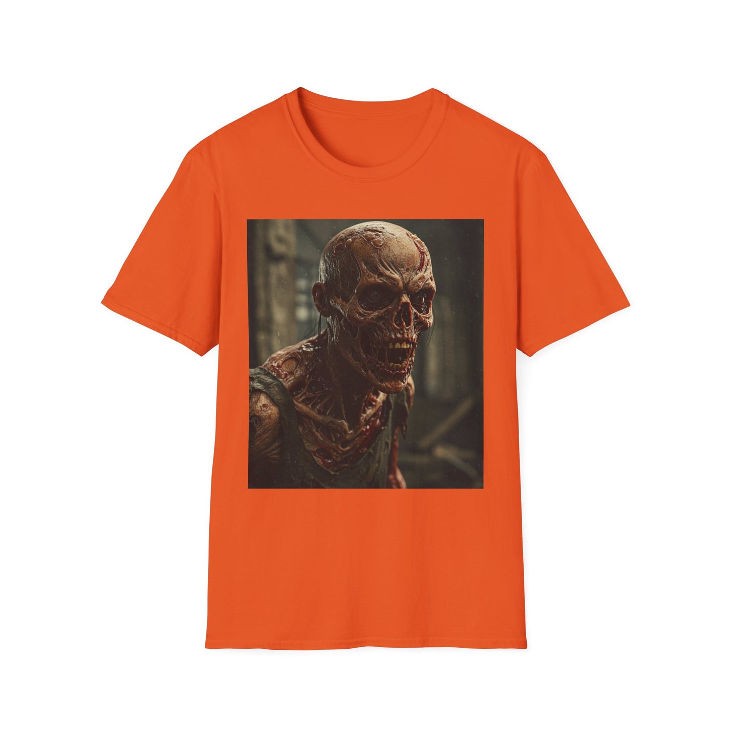 Apocalyptic Portrait Tee, bold, decaying zombie graphic