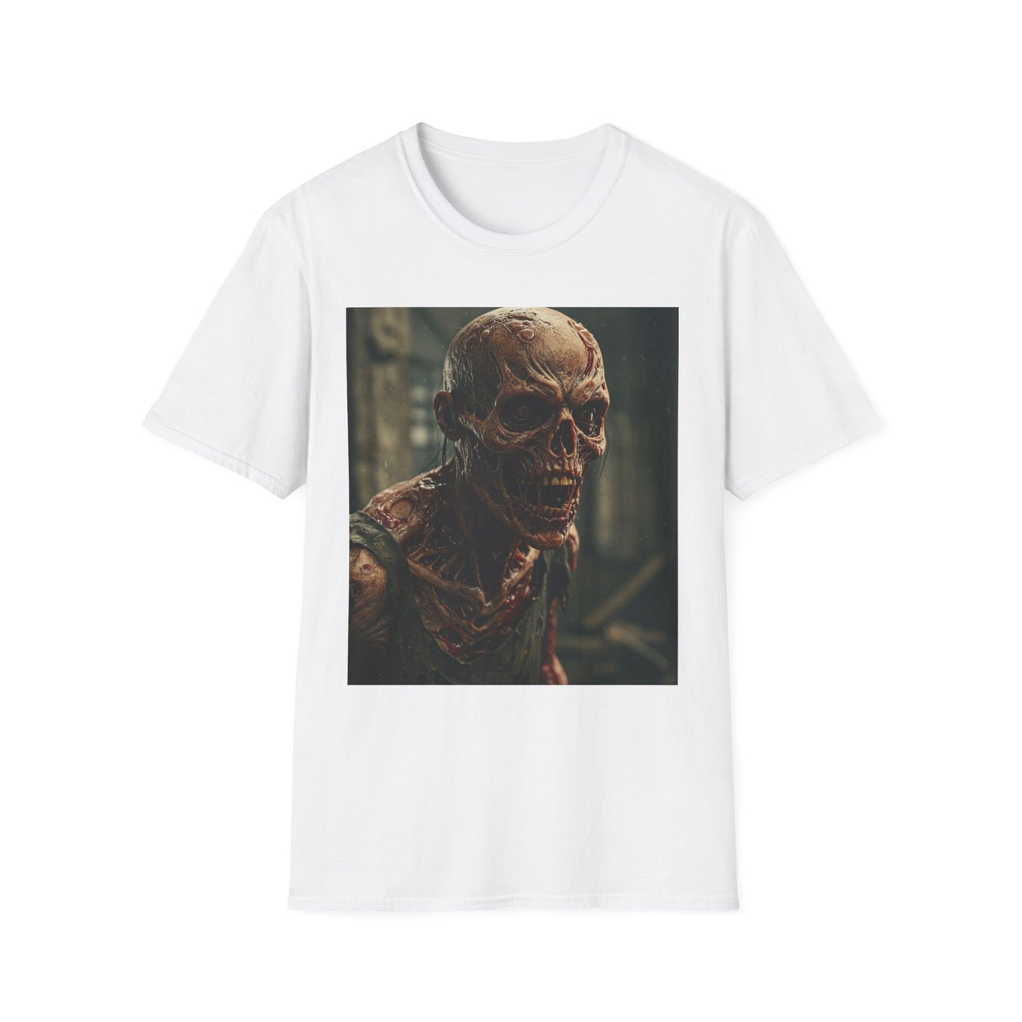 Apocalyptic Portrait Tee, bold, decaying zombie graphic