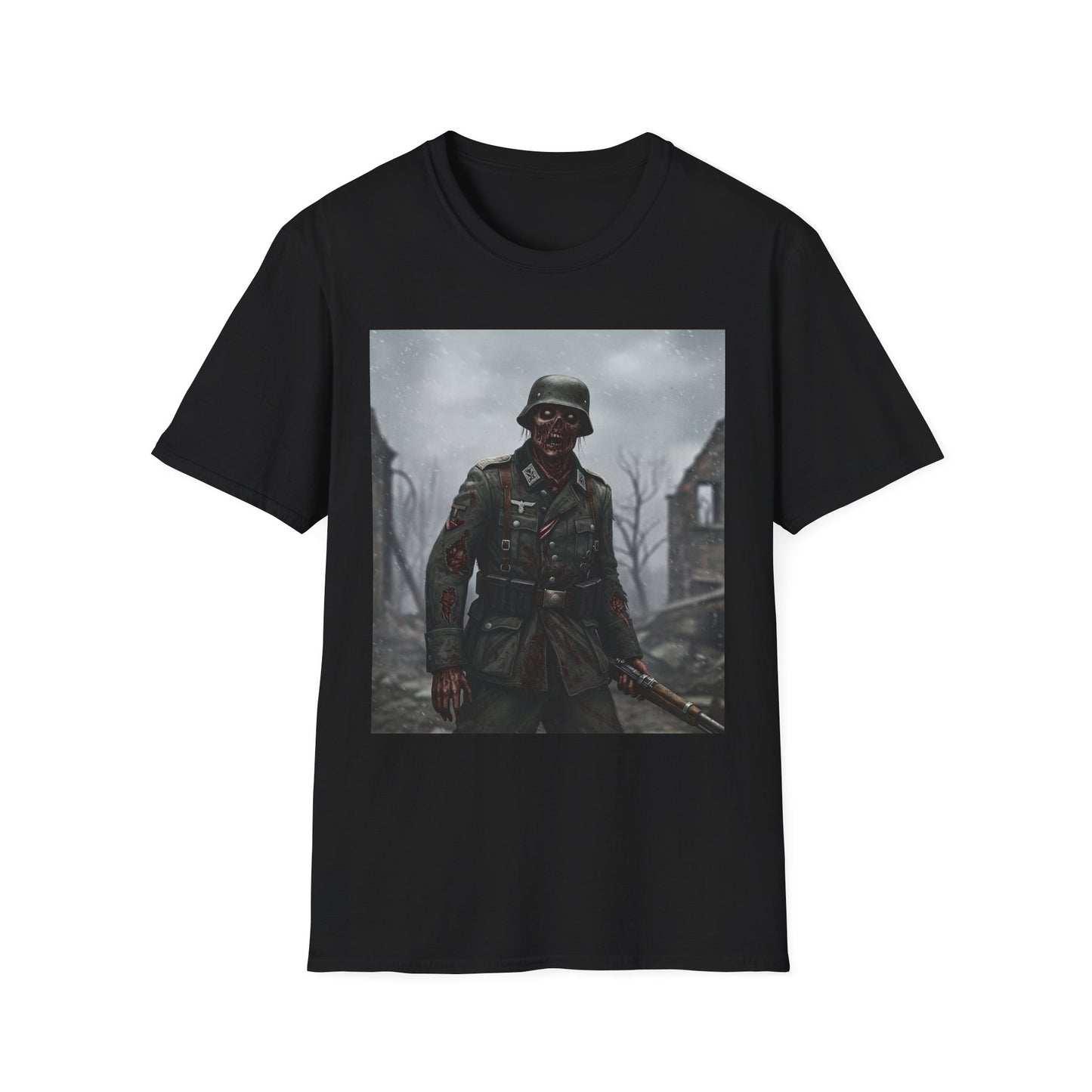 Unisex Softstyle Graphic T-Shirt - Zombie Soldier Design