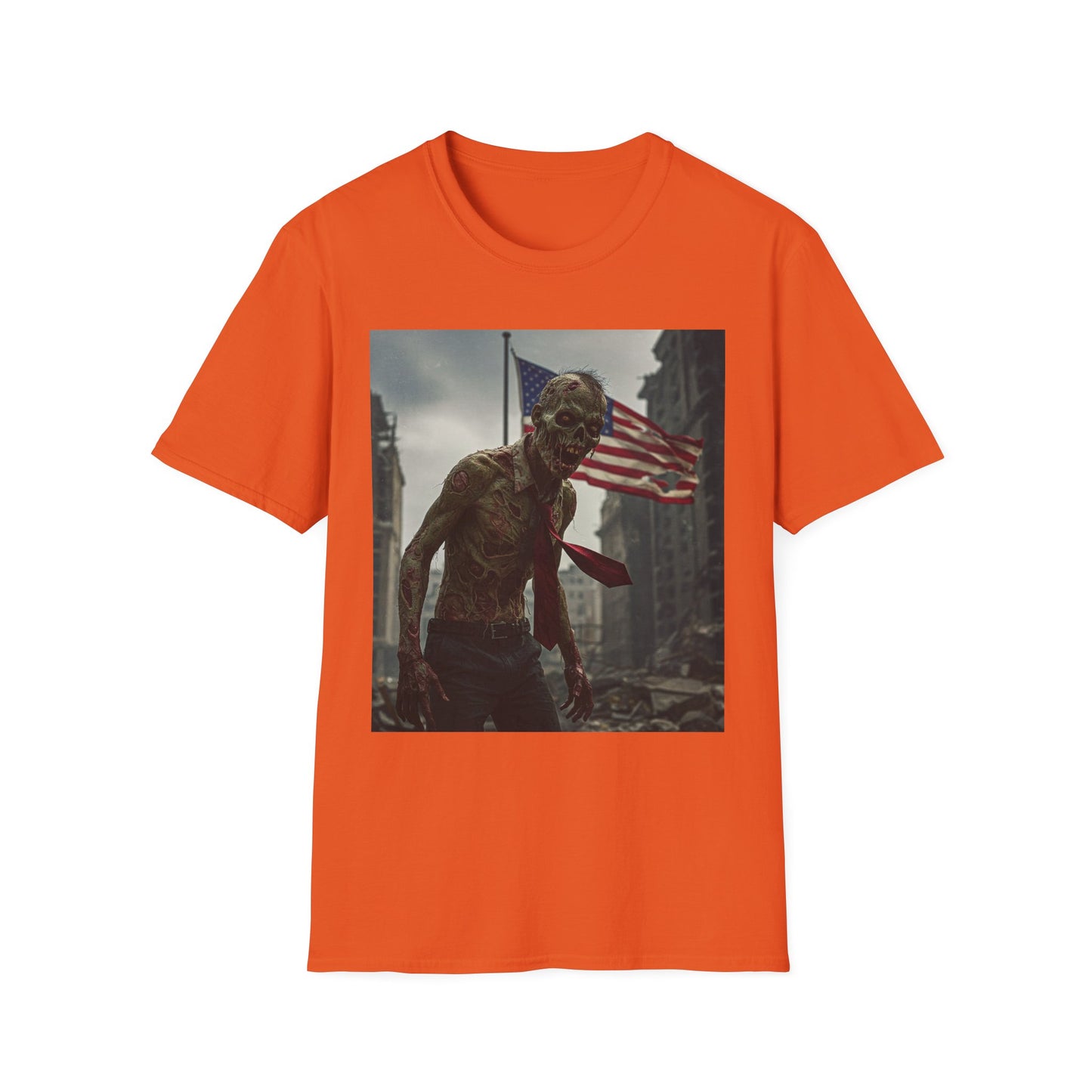 Apocalyptic Portrait Tee, bold, decaying zombie graphic