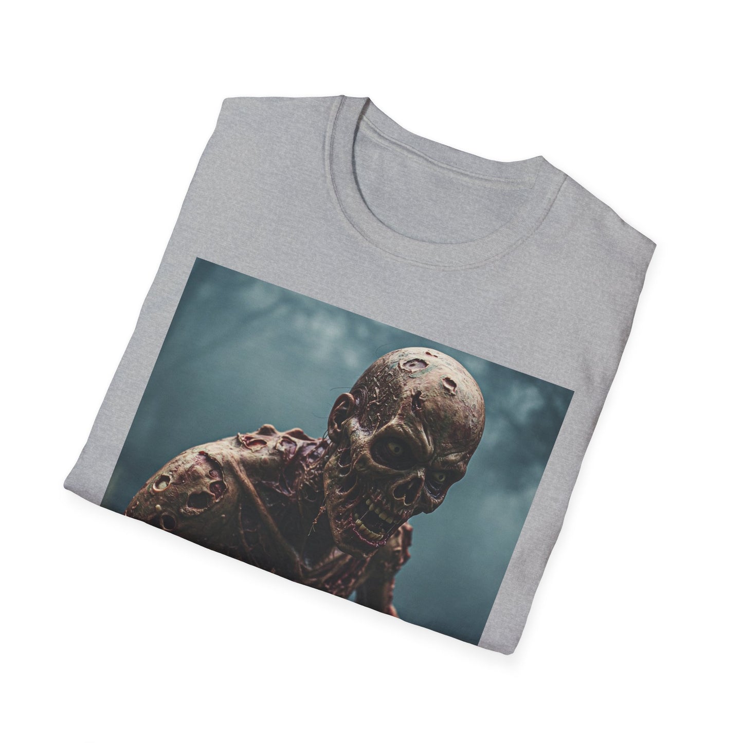 Apocalyptic Portrait Tee, bold, decaying zombie graphic