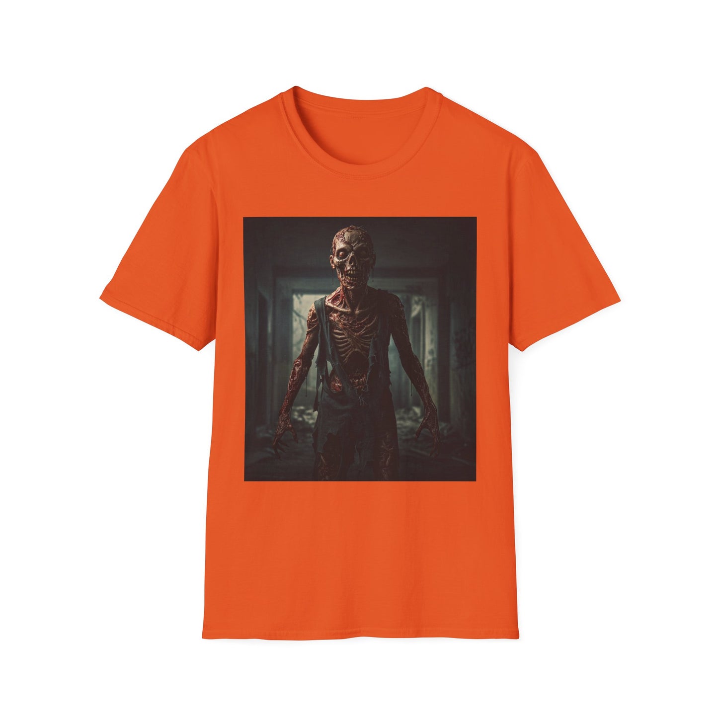 Apocalyptic Portrait Tee, bold, decaying zombie graphic