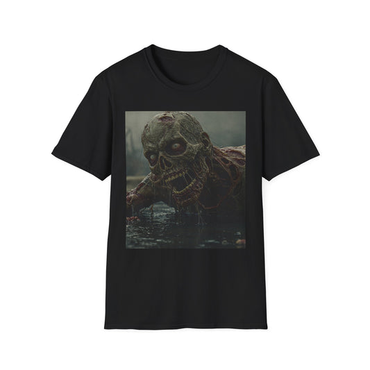 Creepy Skeleton Unisex Softstyle T-Shirt - Perfect for Halloween and Horror Fans