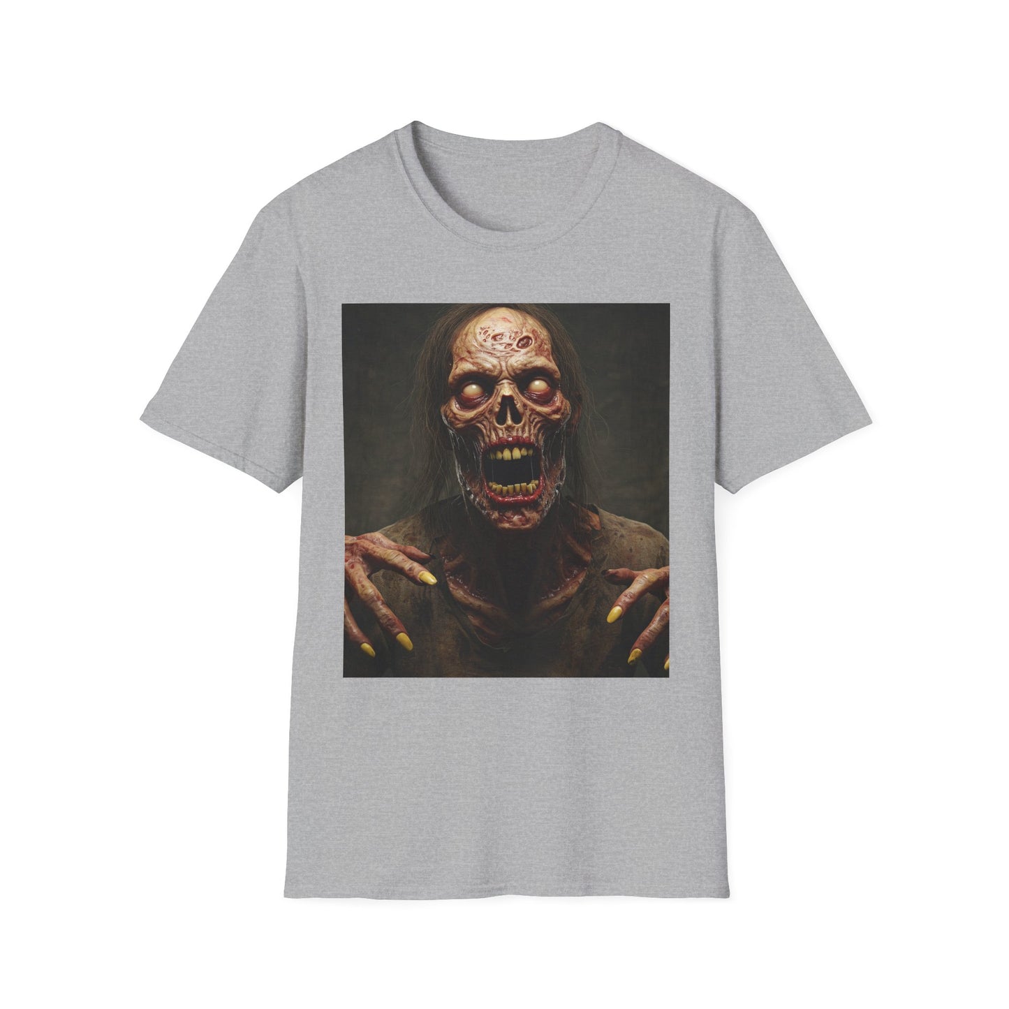 Apocalyptic Portrait Tee, bold, decaying zombie graphic