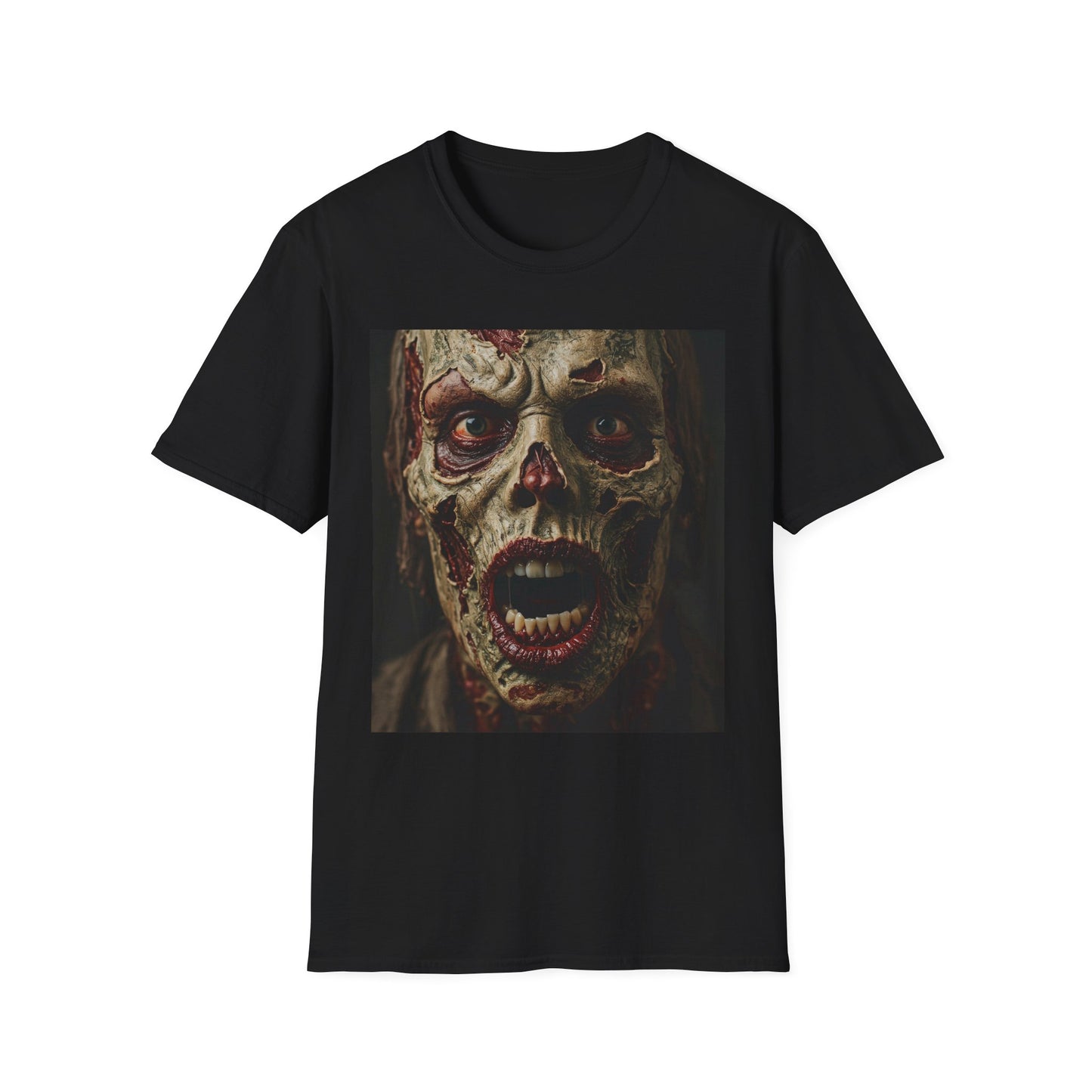 Spooky Zombie Unisex Softstyle T-Shirt - Perfect for Halloween & Horror Fans