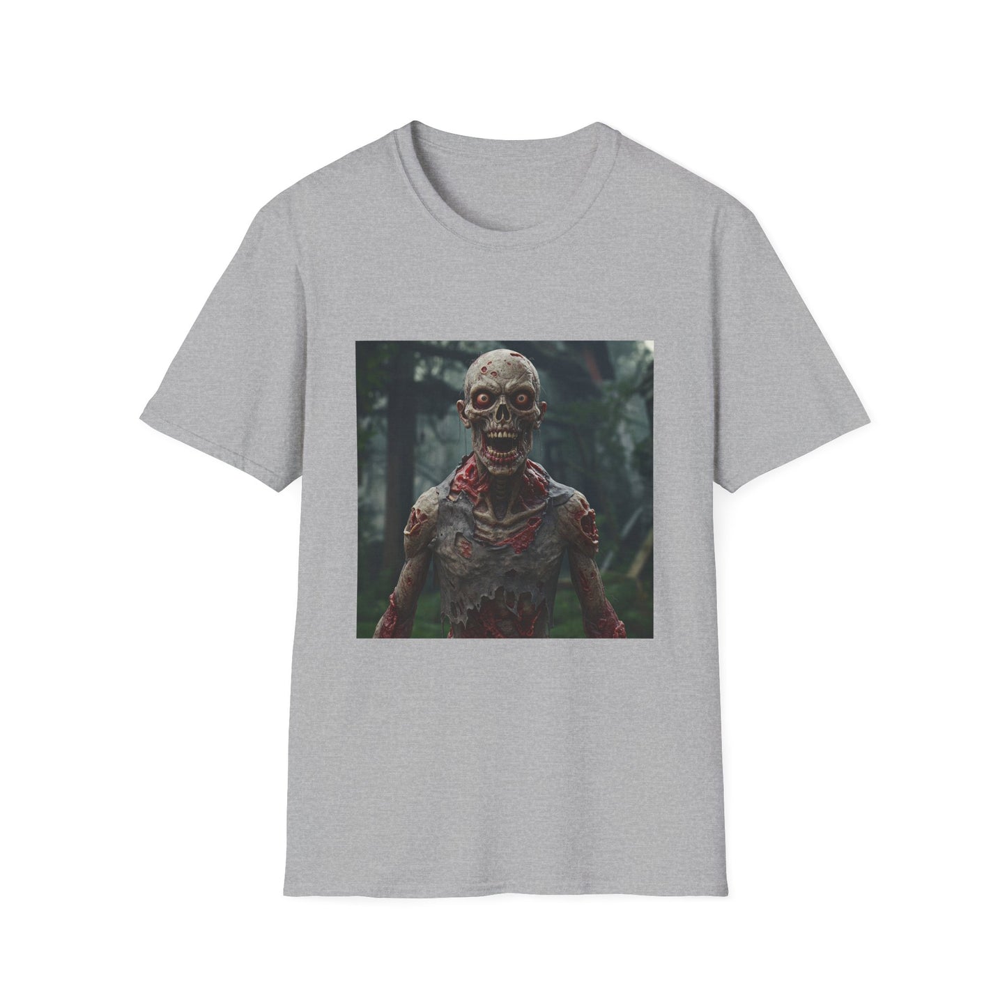 Apocalyptic Portrait Tee, bold, decaying zombie graphic