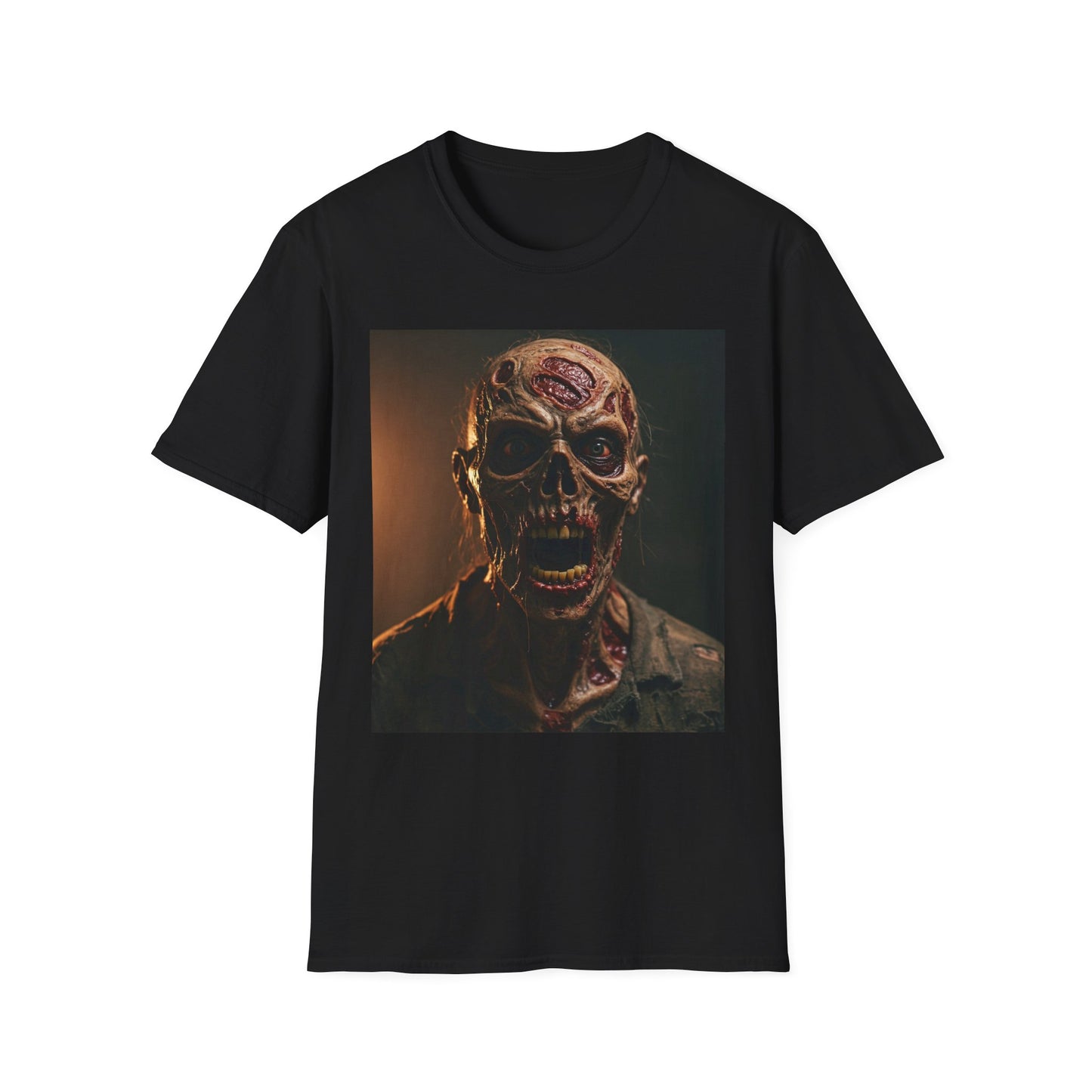 Apocalyptic Portrait Tee, bold, decaying zombie graphic