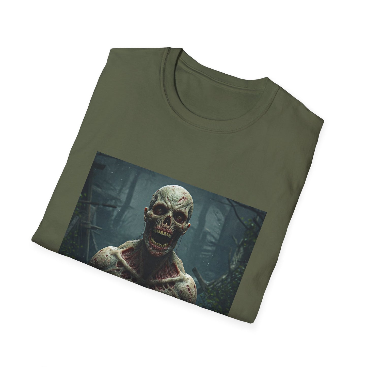 Apocalyptic Portrait Tee, bold, decaying zombie graphic