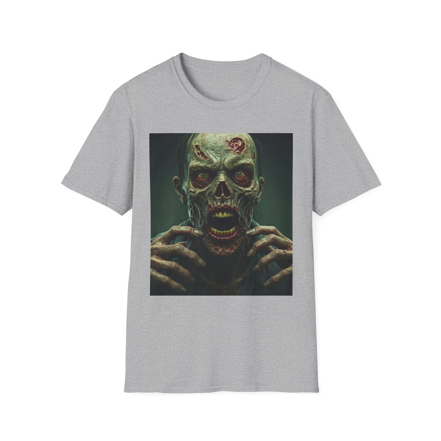 Apocalyptic Portrait Tee, bold, decaying zombie graphic