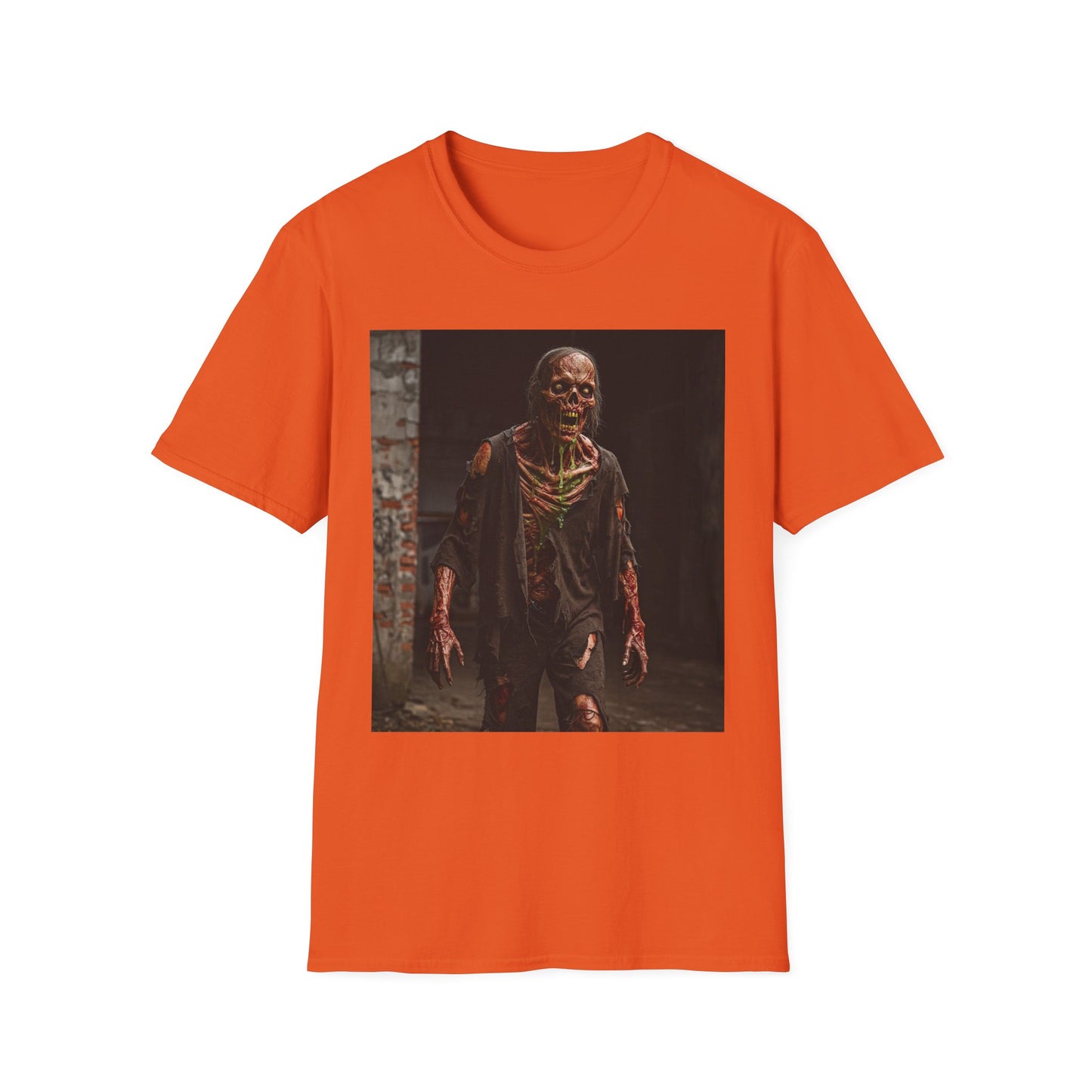 Apocalyptic Portrait Tee, bold, decaying zombie graphic