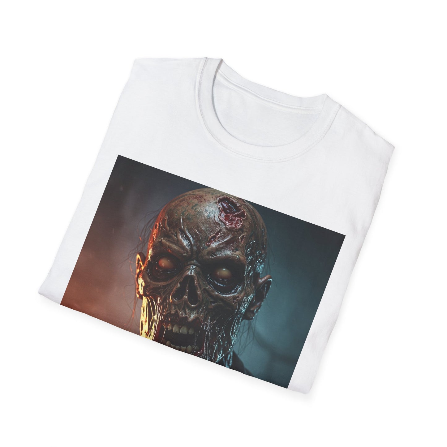 Apocalyptic Portrait Tee, bold, decaying zombie graphic