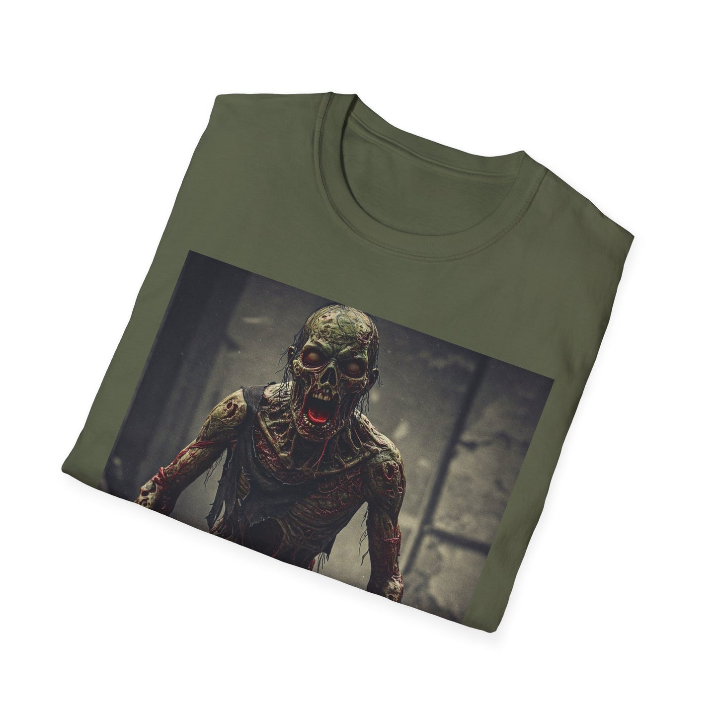 Apocalyptic Portrait Tee, bold, decaying zombie graphic