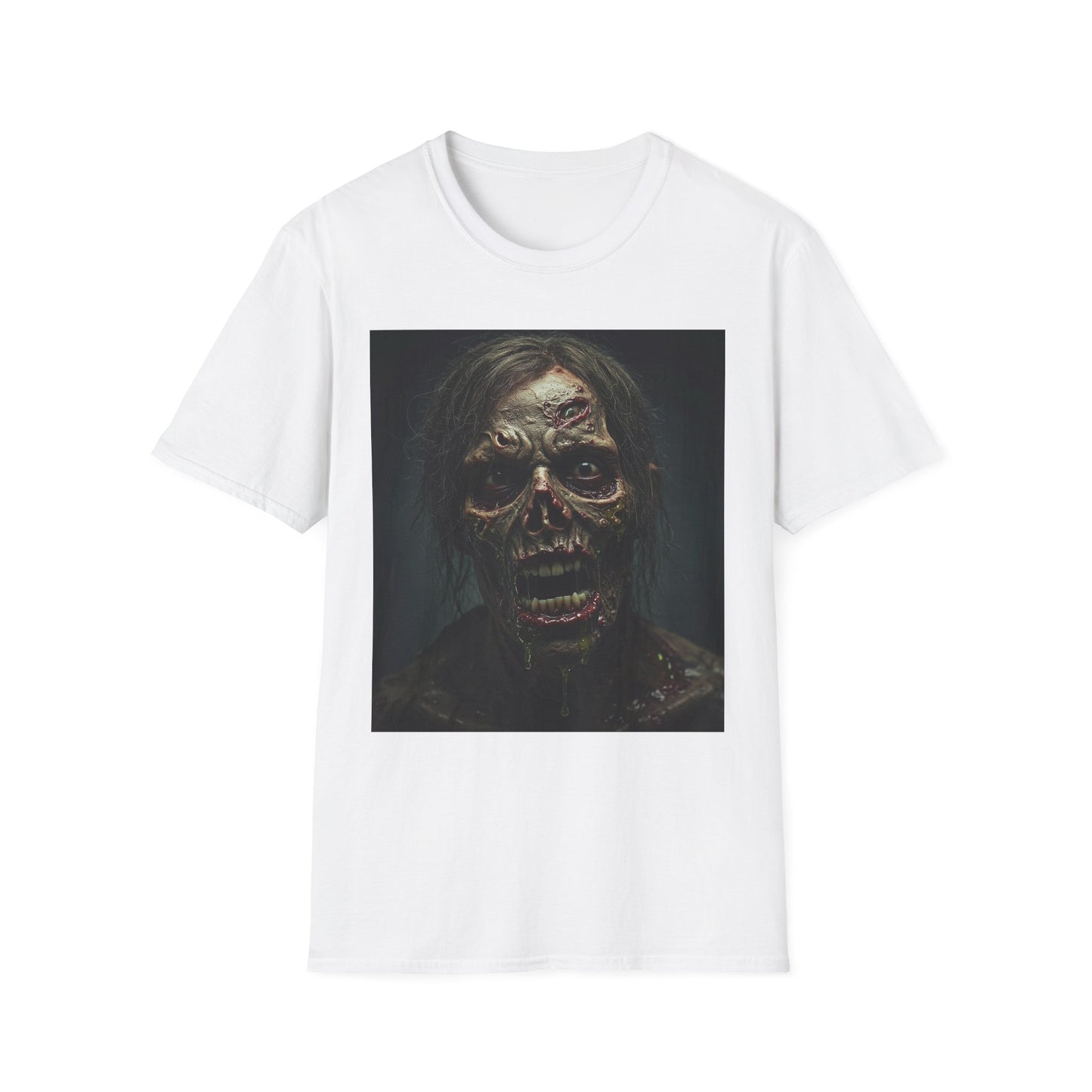 Apocalyptic Portrait Tee, bold, decaying zombie graphic