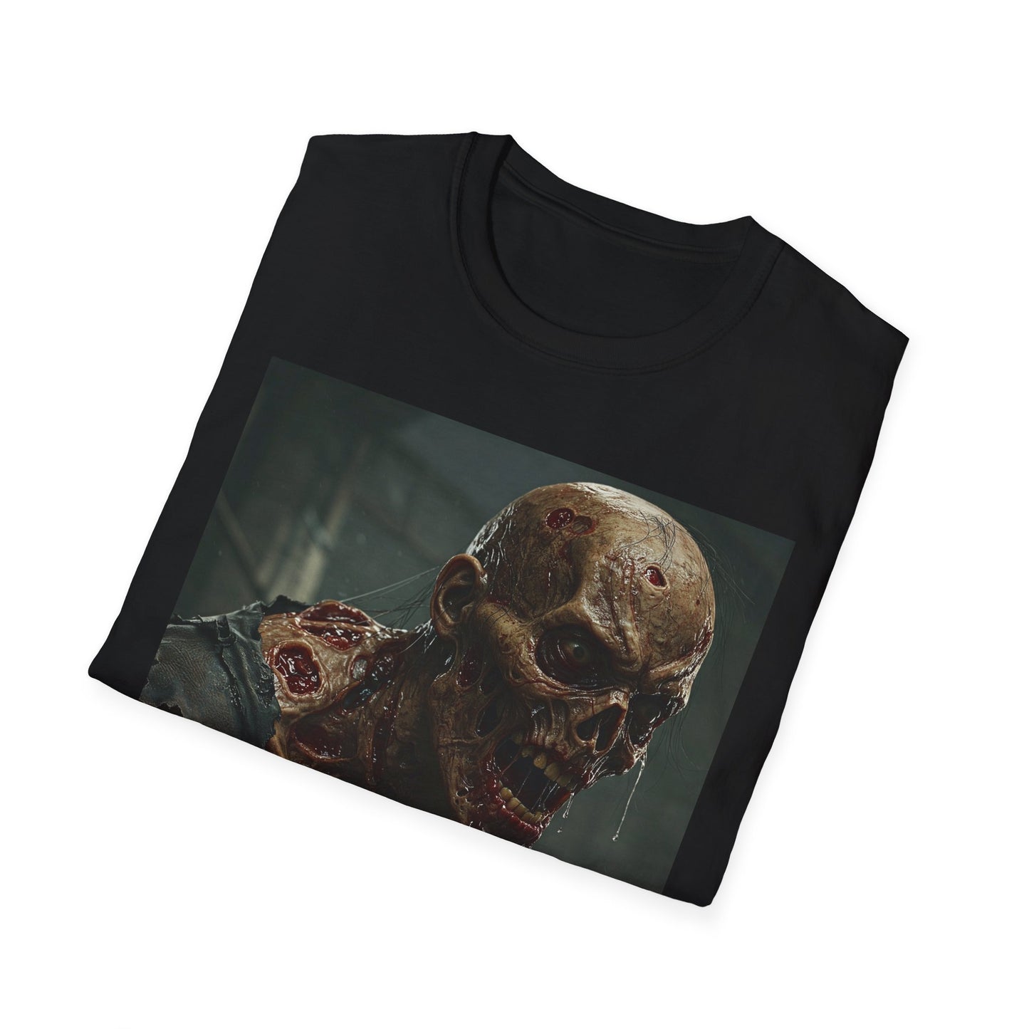 Unisex Softstyle T-Shirt with Zombie Design | Perfect for Halloween and Horror Fans