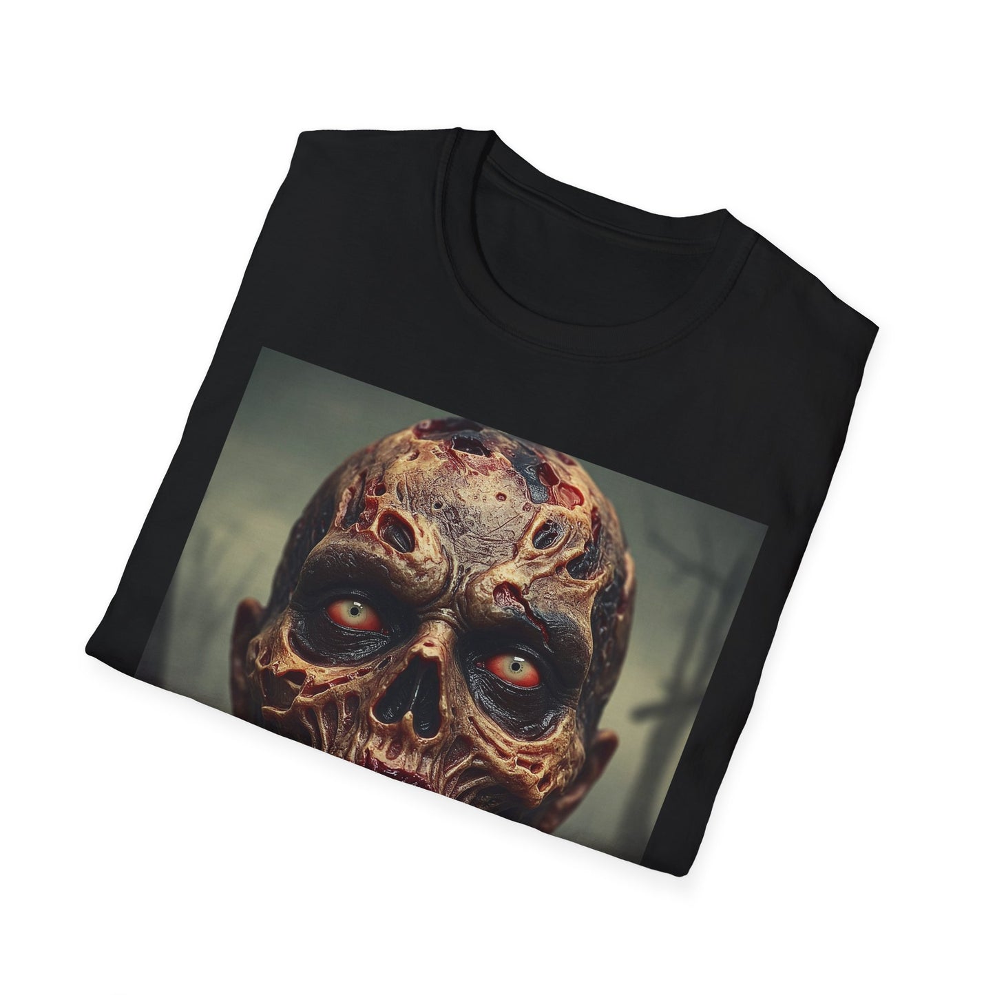 Apocalyptic Portrait Tee, bold, decaying zombie graphic