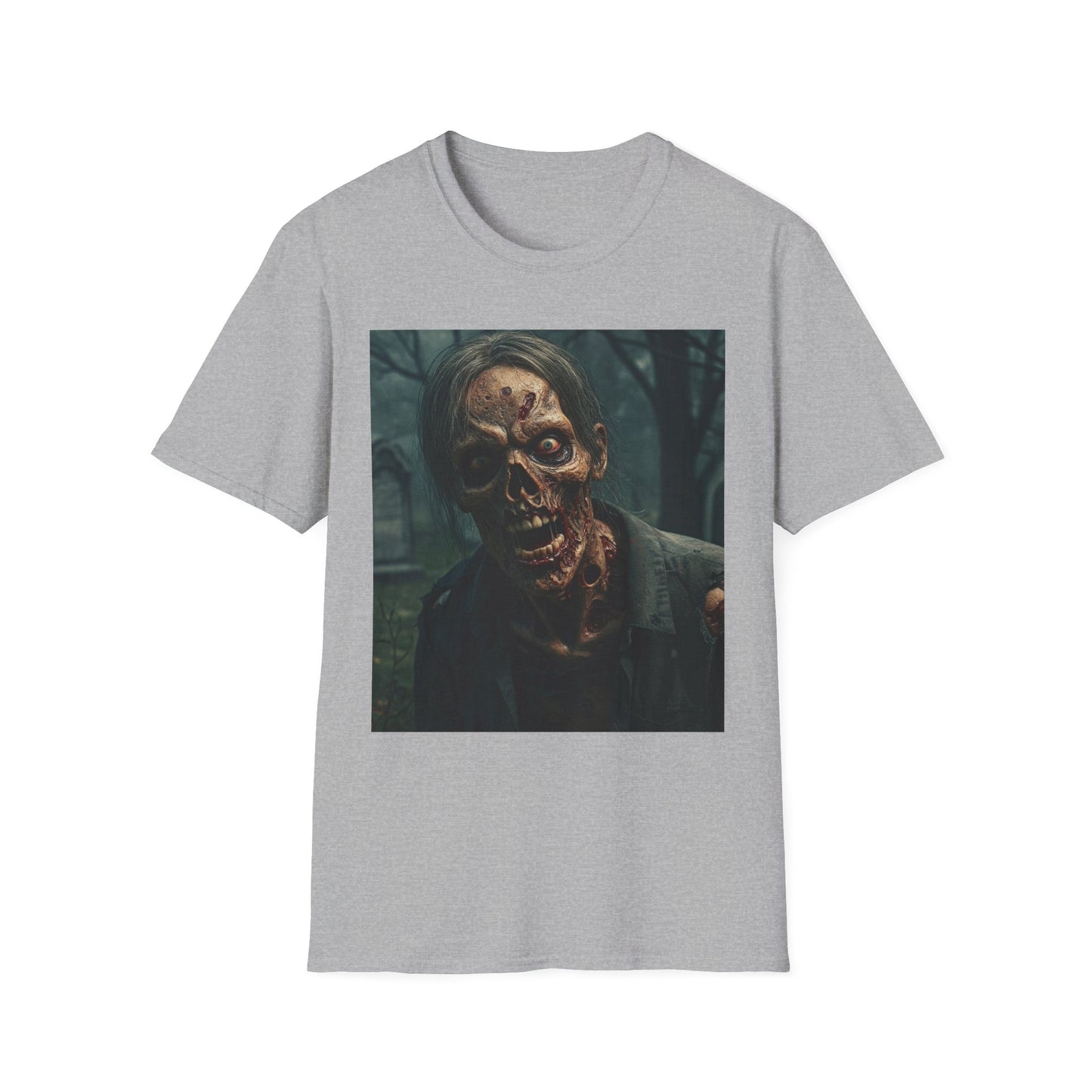 Apocalyptic Portrait Tee, bold, decaying zombie graphic