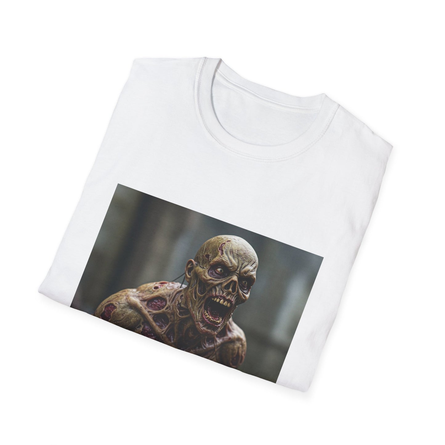 Apocalyptic Portrait Tee, bold, decaying zombie graphic