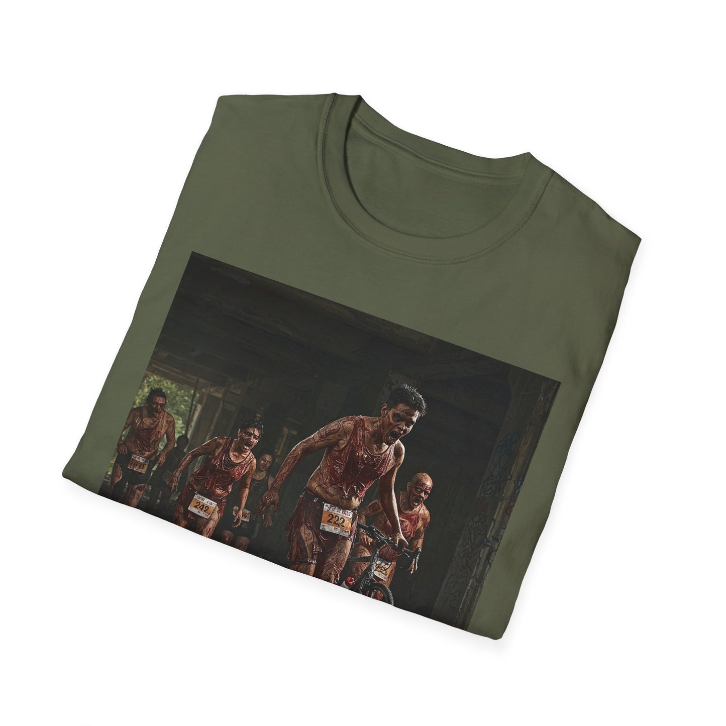 Zombie Run Unisex Softstyle T-Shirt - Perfect for Halloween and Fun Runs