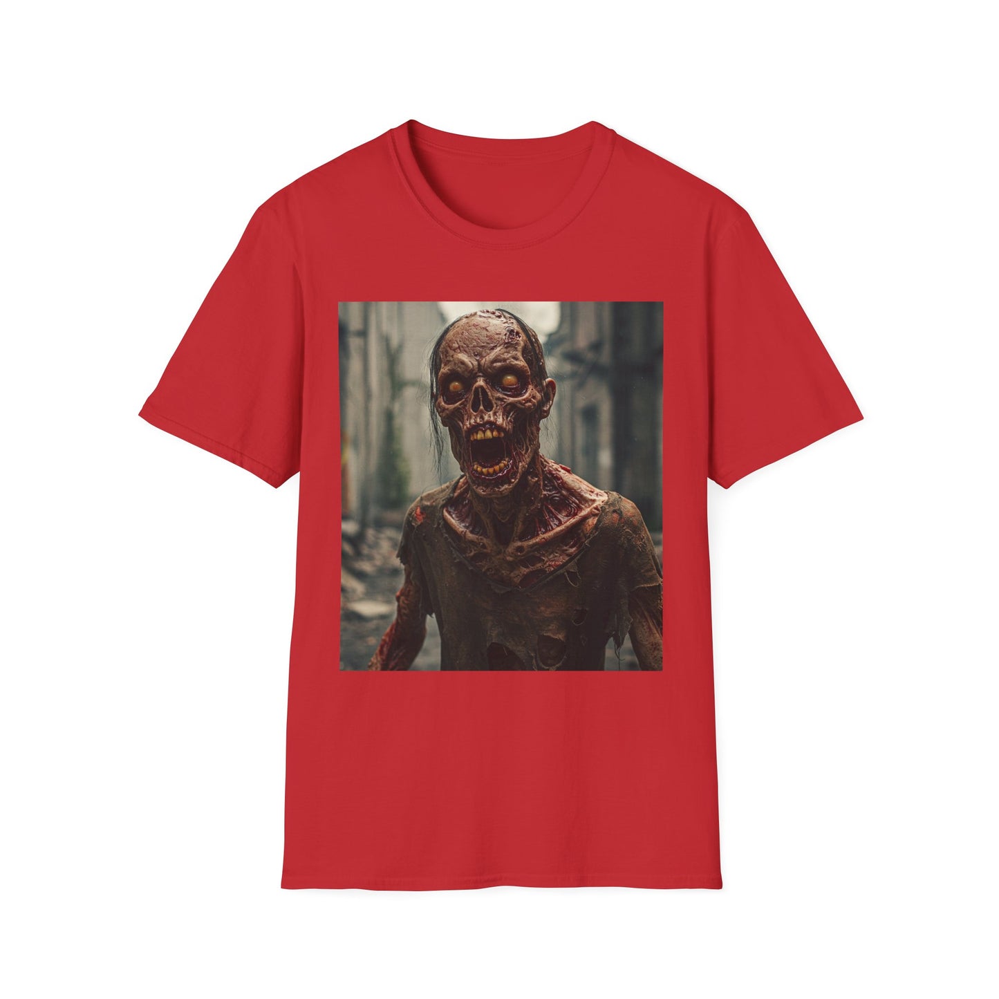 Apocalyptic Portrait Tee, bold, decaying zombie graphic