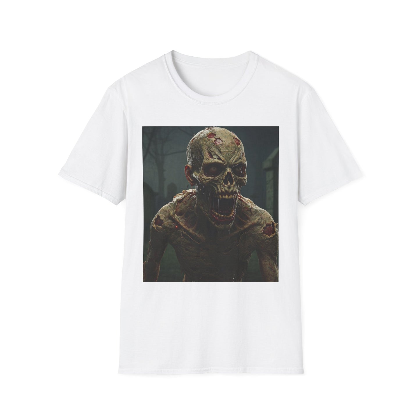 Apocalyptic Portrait Tee, bold, decaying zombie graphic