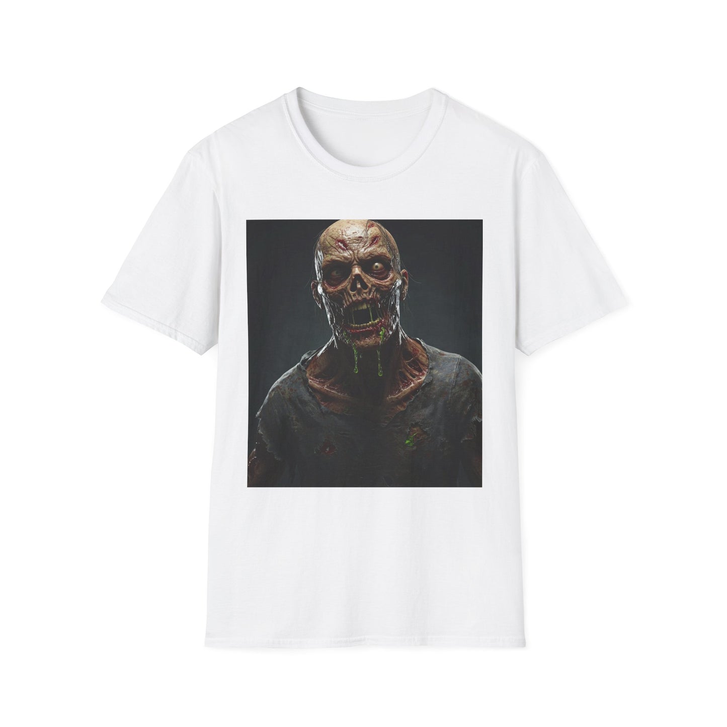 Apocalyptic Portrait Tee, bold, decaying zombie graphic