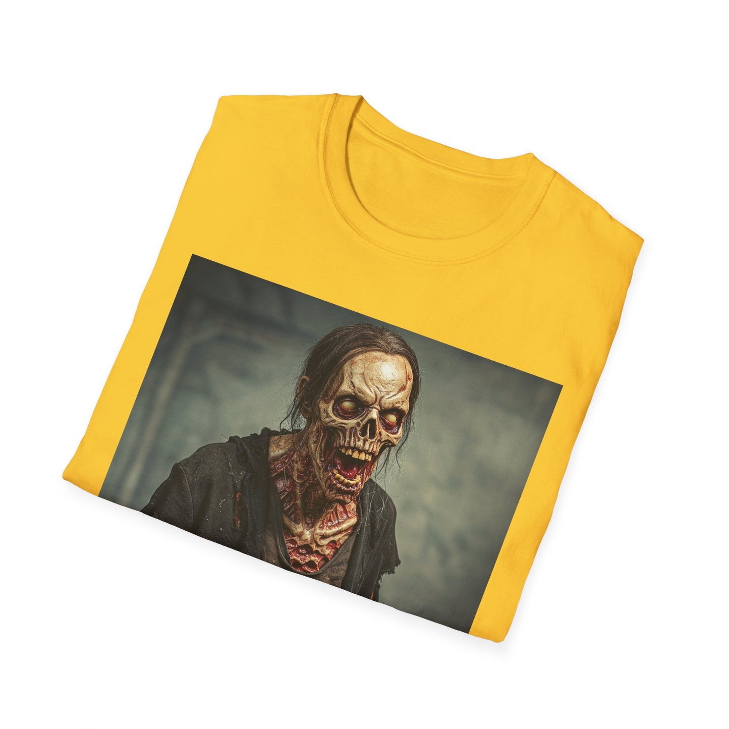 Apocalyptic Portrait Tee, bold, decaying zombie graphic