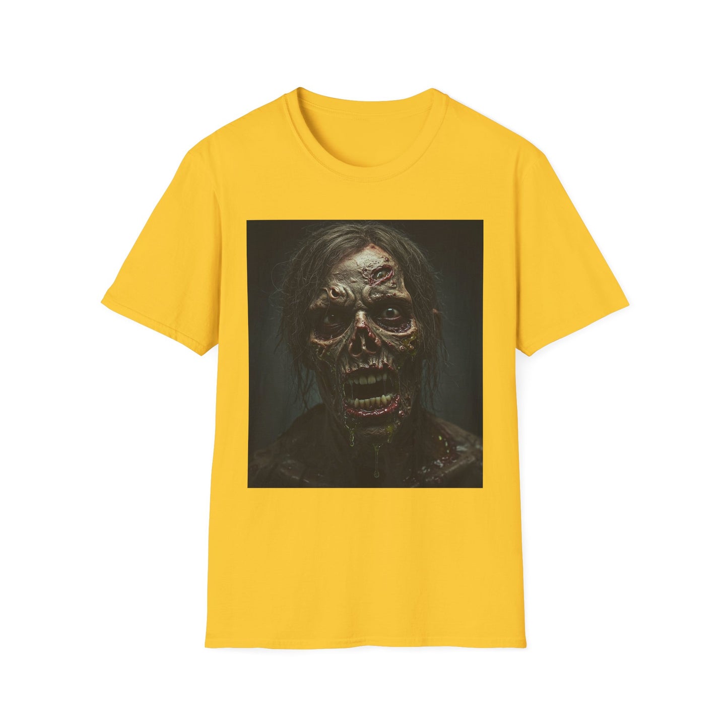 Apocalyptic Portrait Tee, bold, decaying zombie graphic