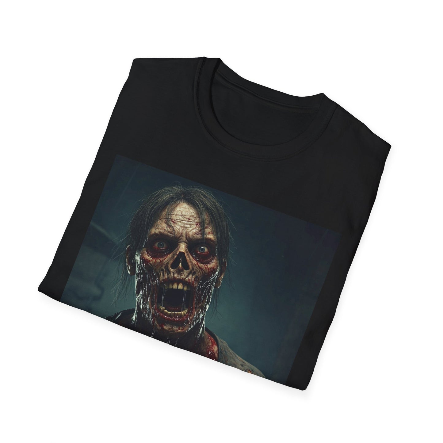 Zombie Graphic Unisex Softstyle T-Shirt - Perfect for Halloween Horror Fans