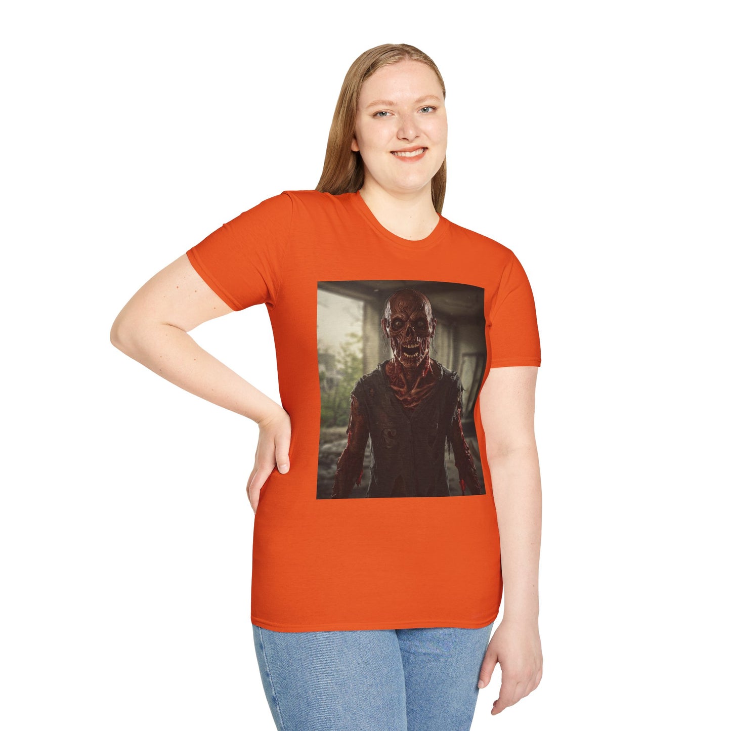 Apocalyptic Portrait Tee, bold, decaying zombie graphic