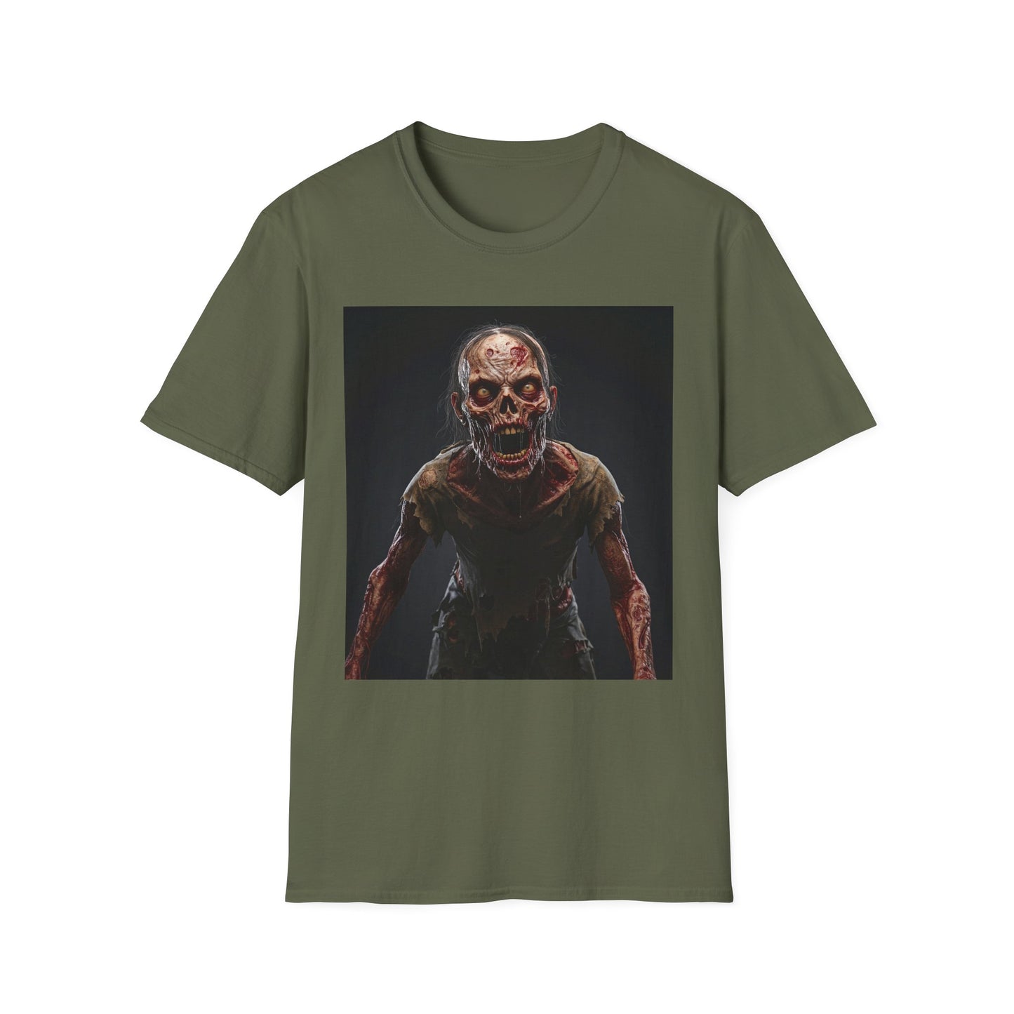 Apocalyptic Portrait Tee, bold, decaying zombie graphic