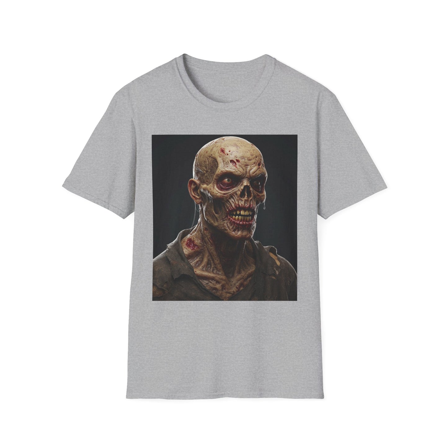 Apocalyptic Portrait Tee, bold, decaying zombie graphic